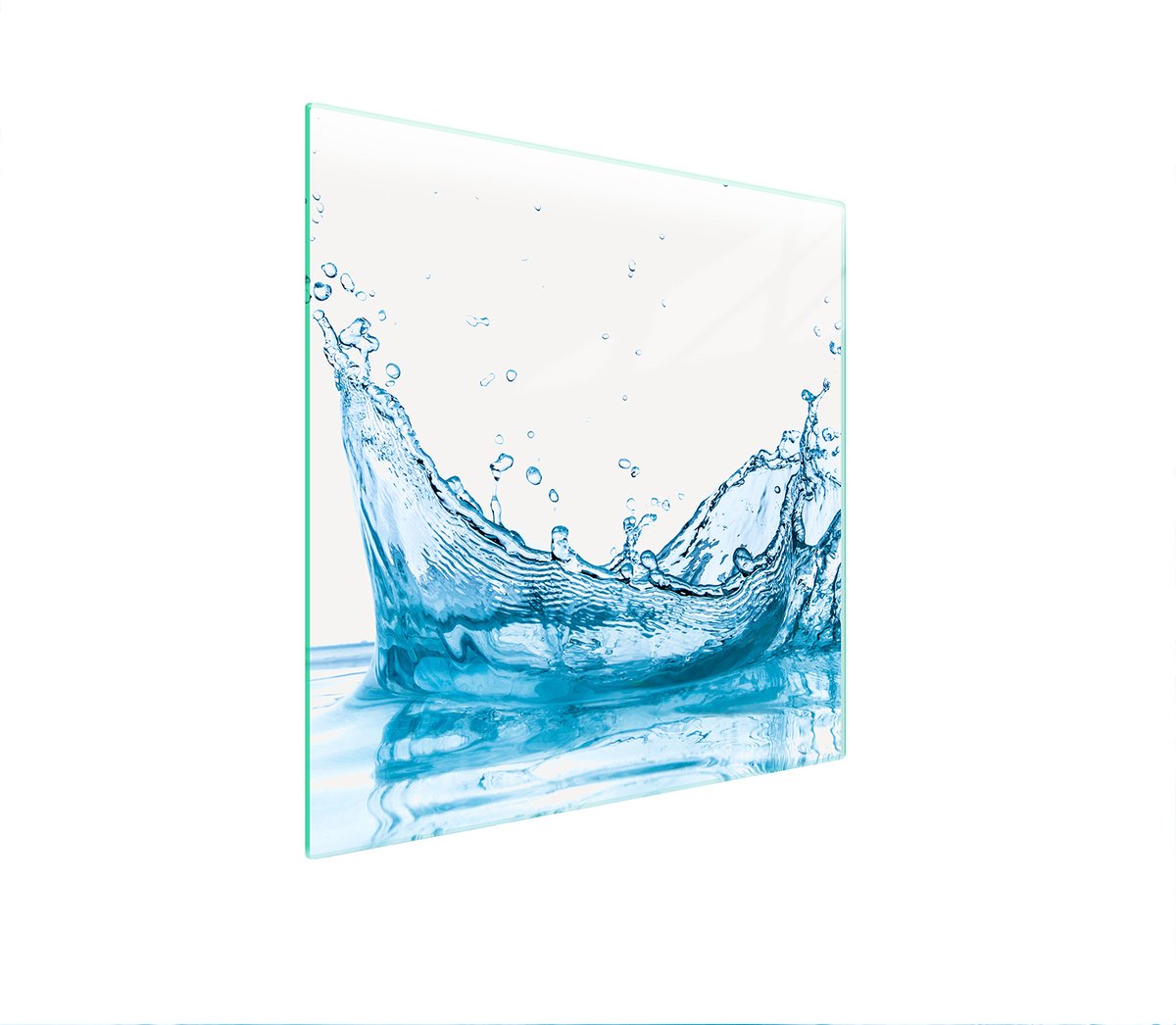 TMK ArtDeko - Beschermende Glazen Plaat - 50x52 cm - Water Design - Gehard Glas