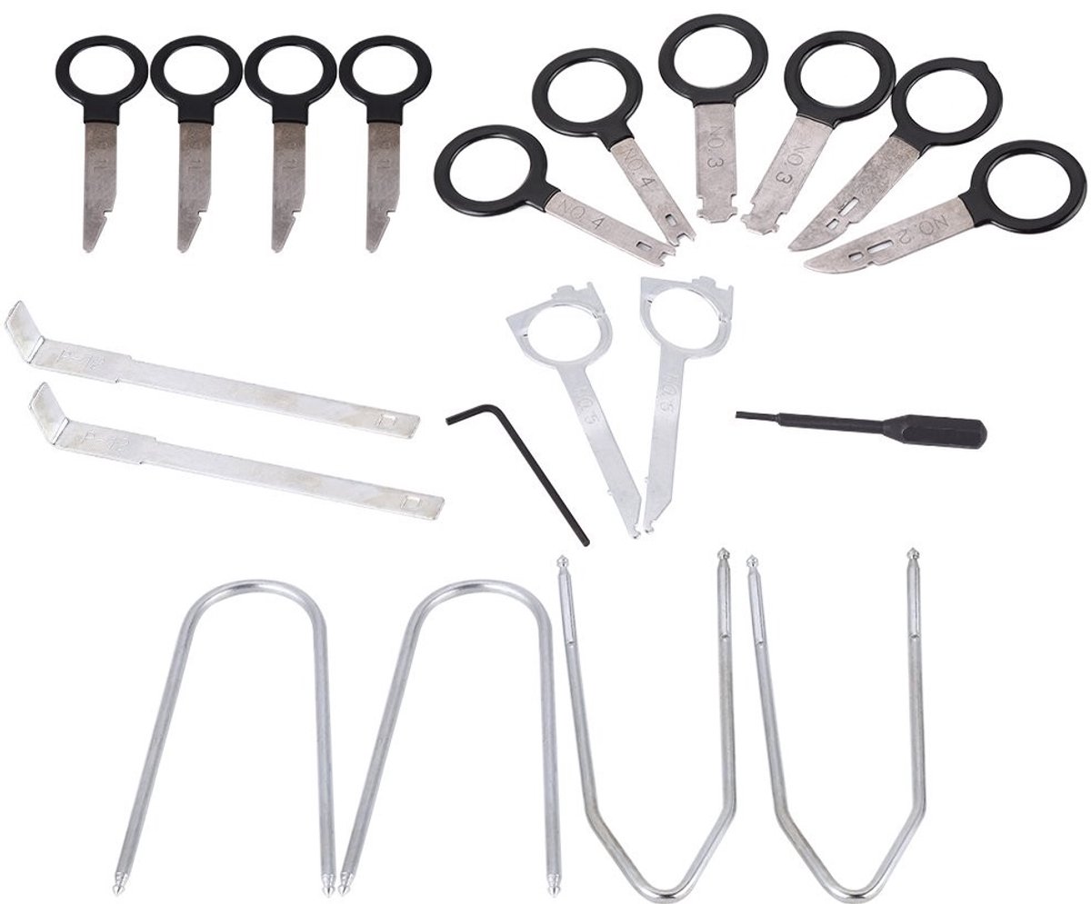Allecto - Qiilu 20-delige Auto Stereo Verwijder Tool Set - Universele Trim Verwijderingsset