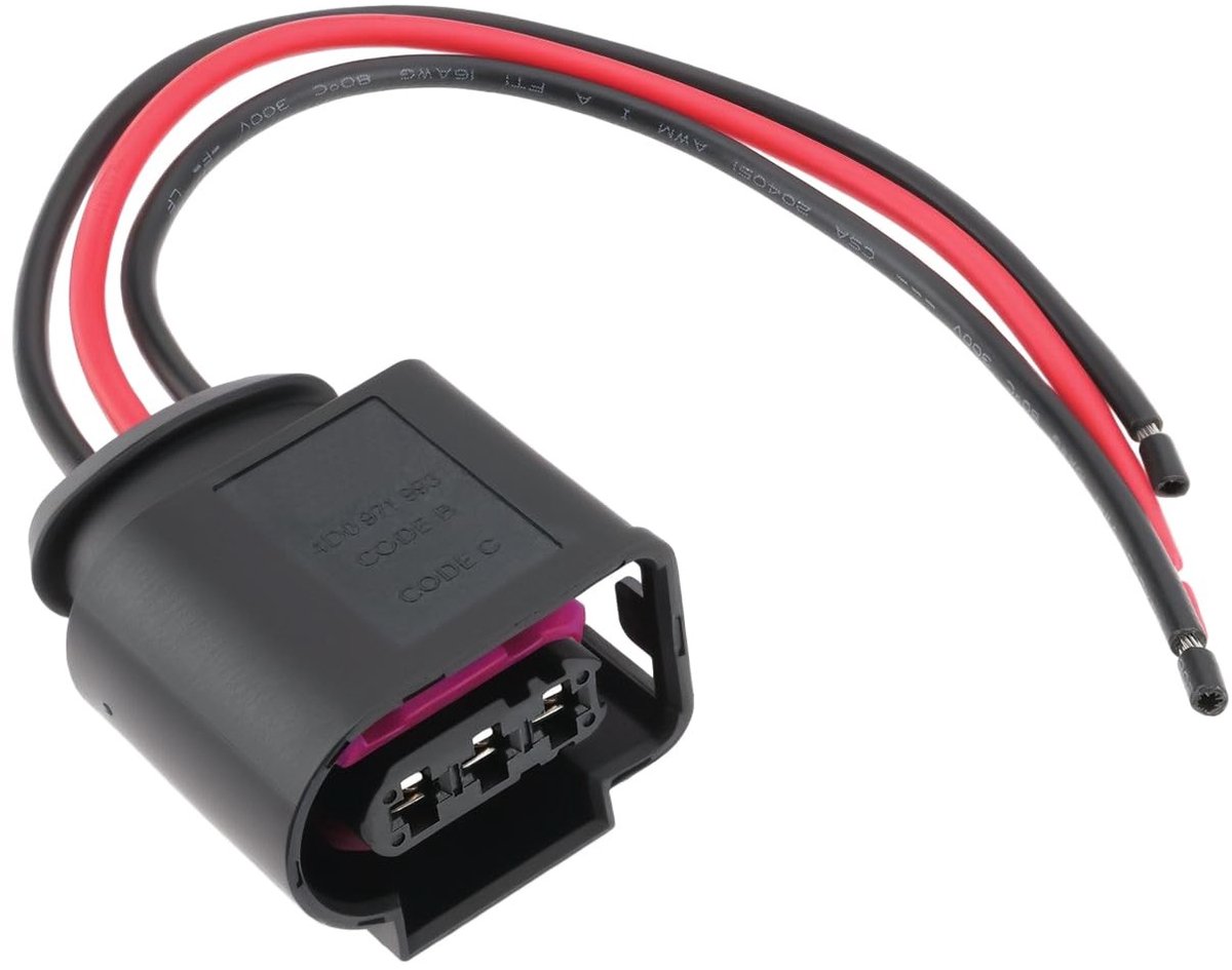 Cosensi - 3-pin aansluiting - Hoogwaardige ontstekingsspoel kabel - 27.9 x 34.4 x 23.5mm - Geschikt voor VW en Audi - Duurzaam materiaal - 15cm kabel