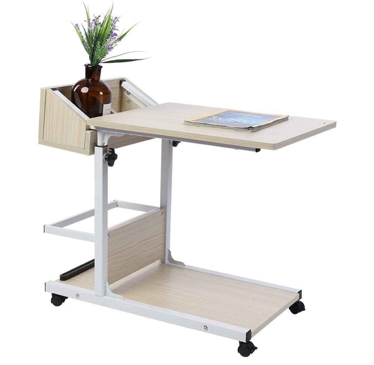 Verstelbare Laptop Desk met Opbergruimte - U-vormige Computer Tafel voor Thuis en Ziekenhuis