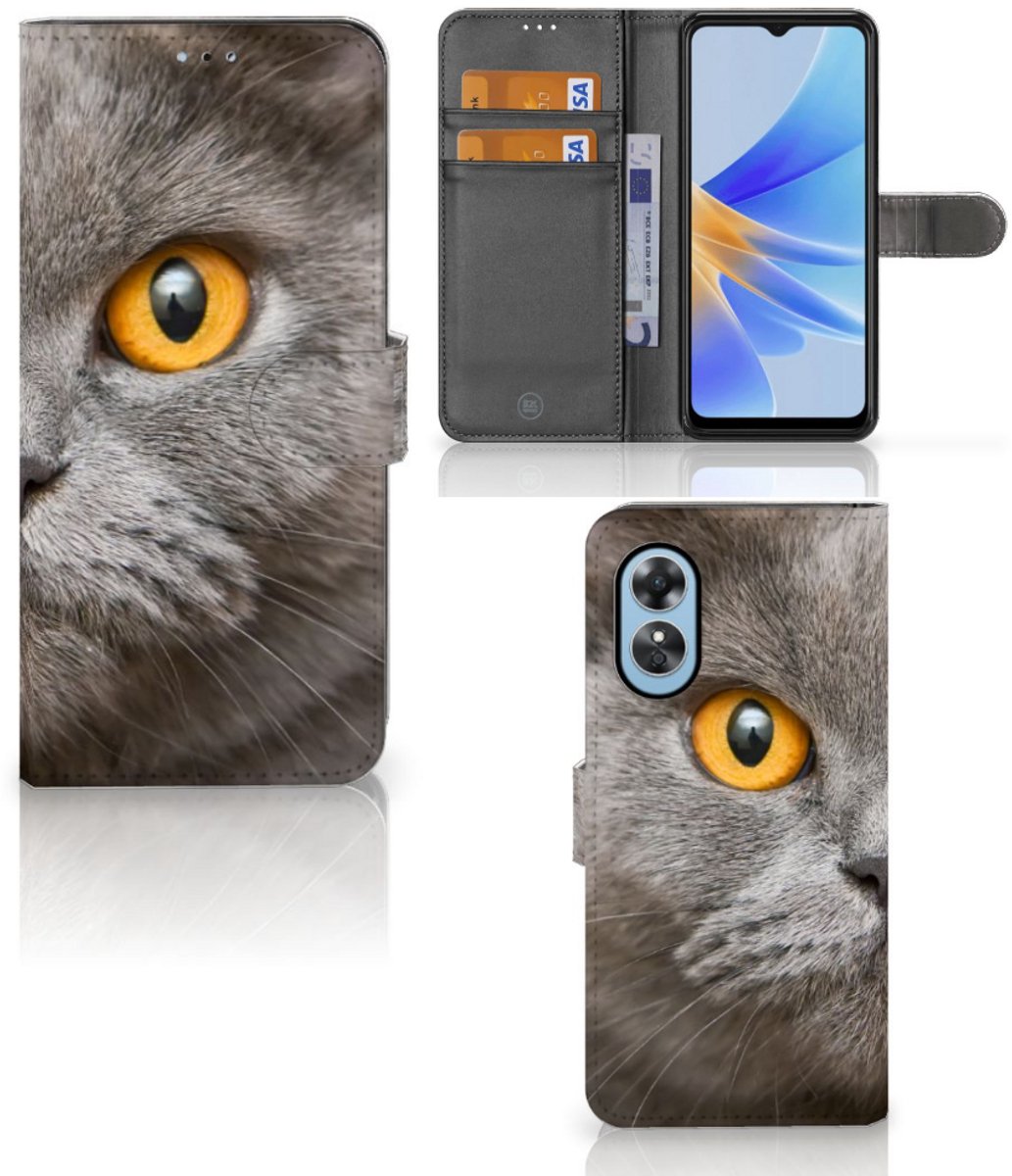 Telefoonhoesje met Pasjes OPPO A17 Britse Korthaar