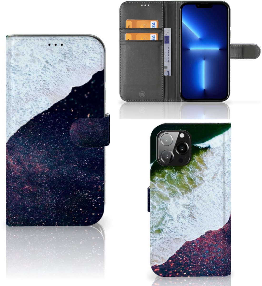 Boekhoesje voor iPhone 13 Pro Max Book Case Sea in Space