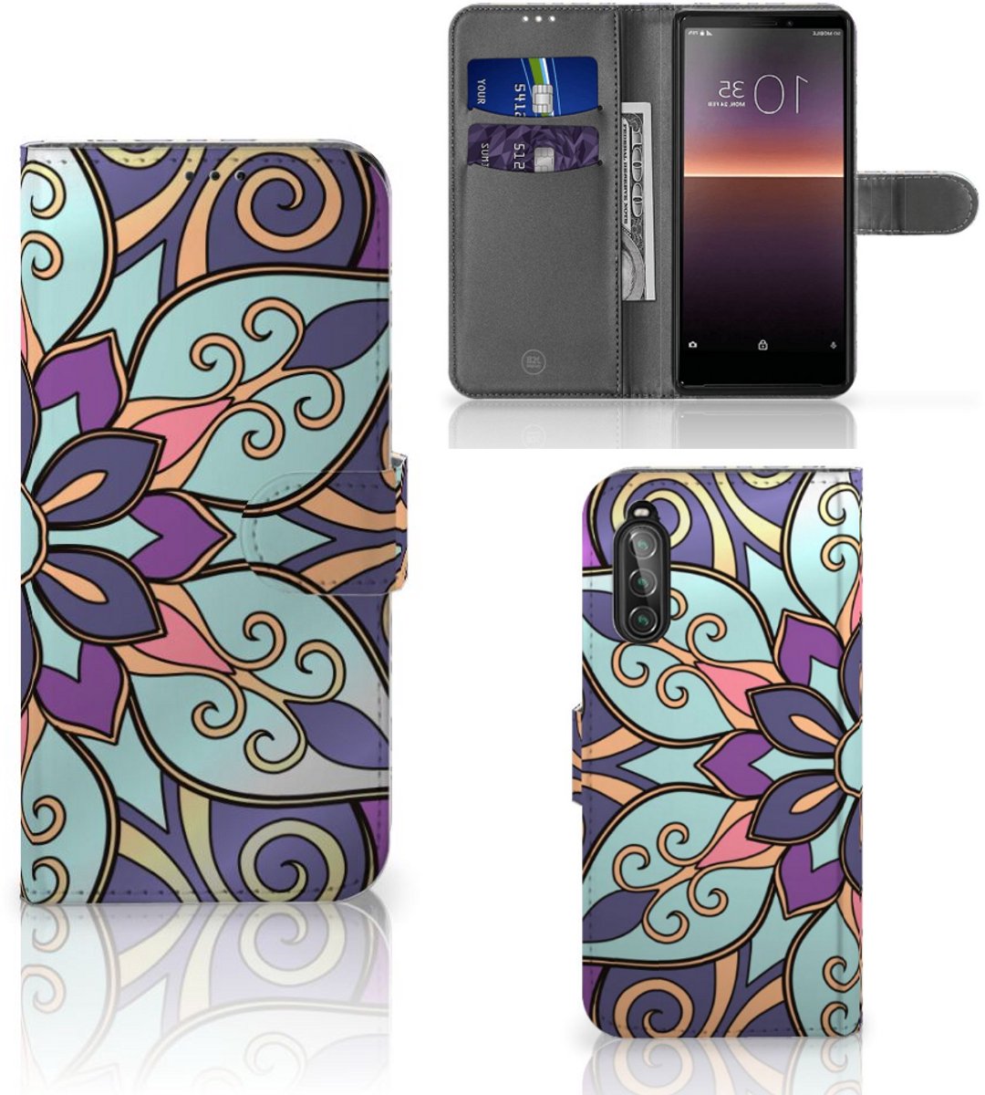 Sony Xperia 10 II Hoesje Purple Flower