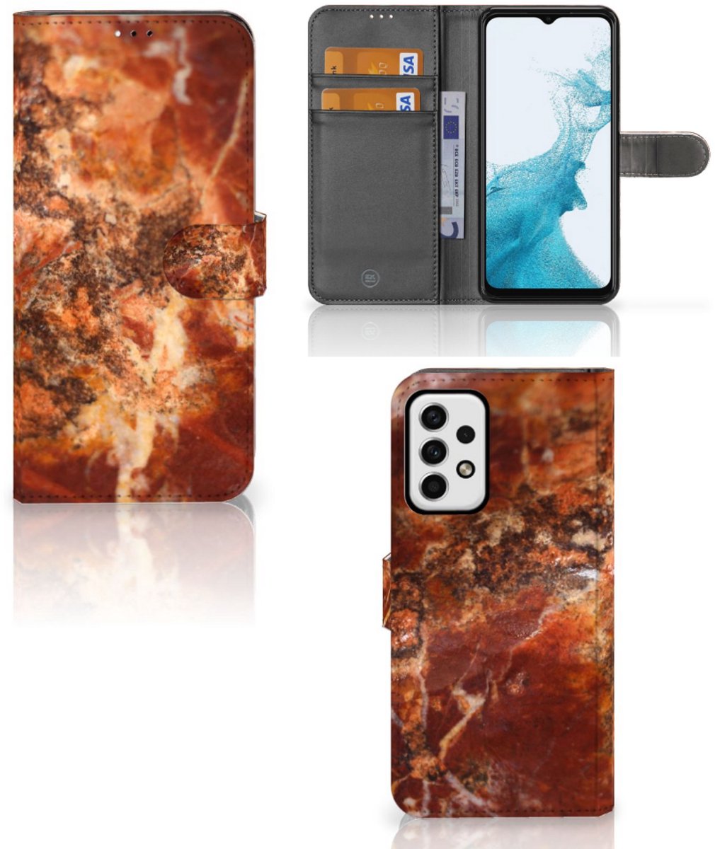 Samsung Galaxy A23 Bookcase Marmer Bruin