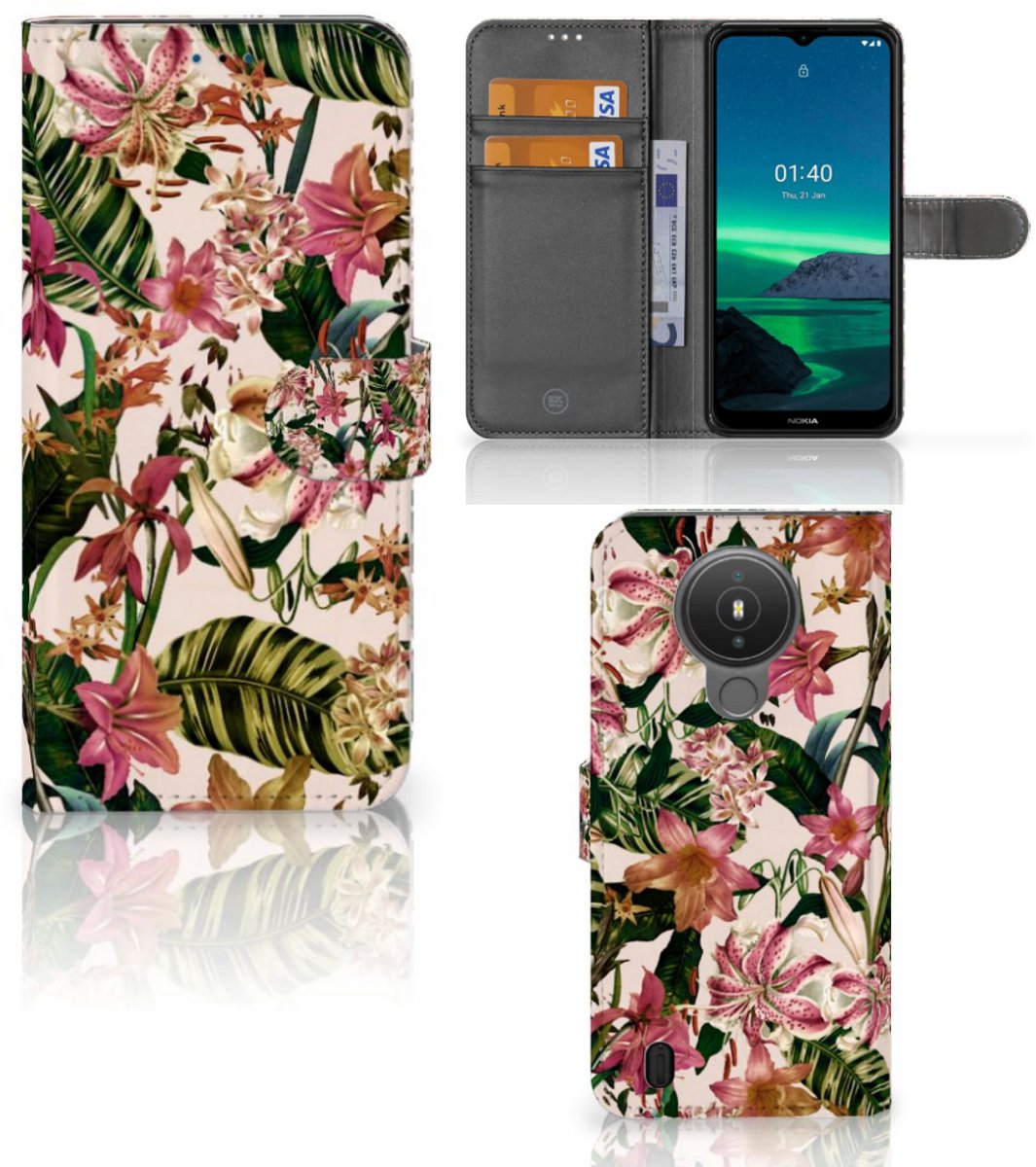 Nokia 1.4 Hoesje Flowers