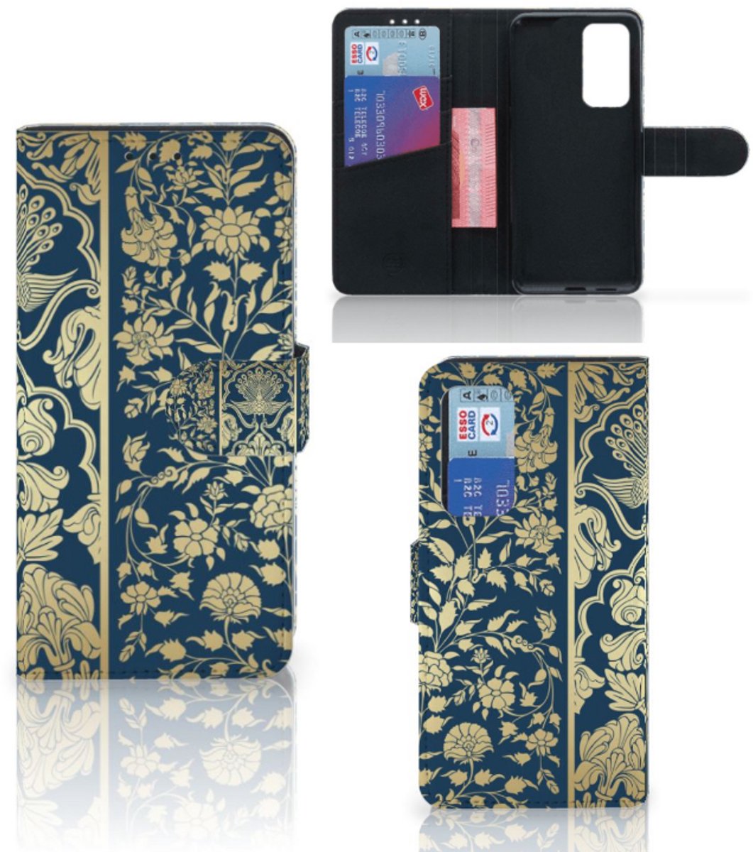 Huawei P40 Hoesje Beige Flowers