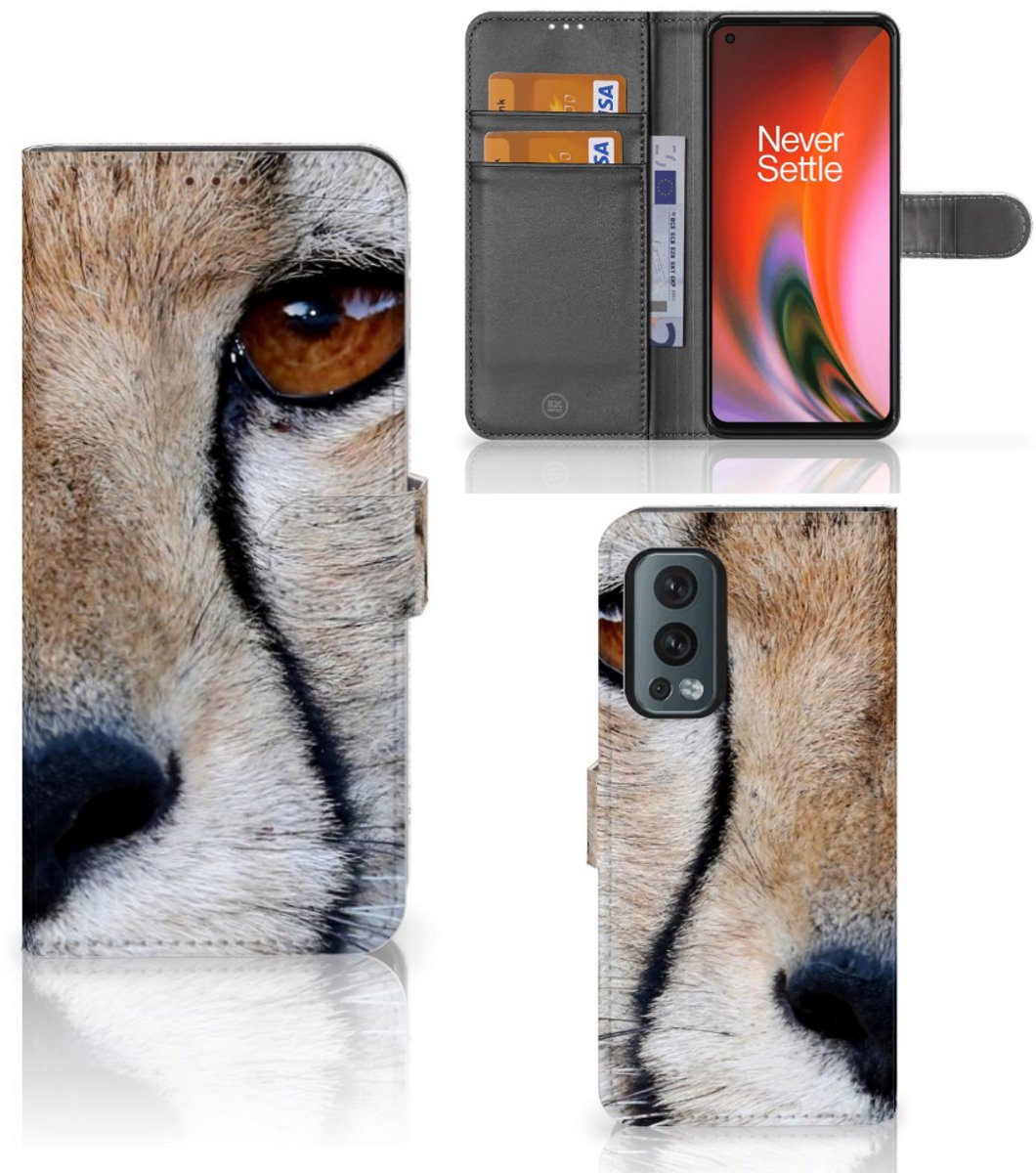 OnePlus Nord 2 5G Telefoonhoesje met Pasjes Cheetah