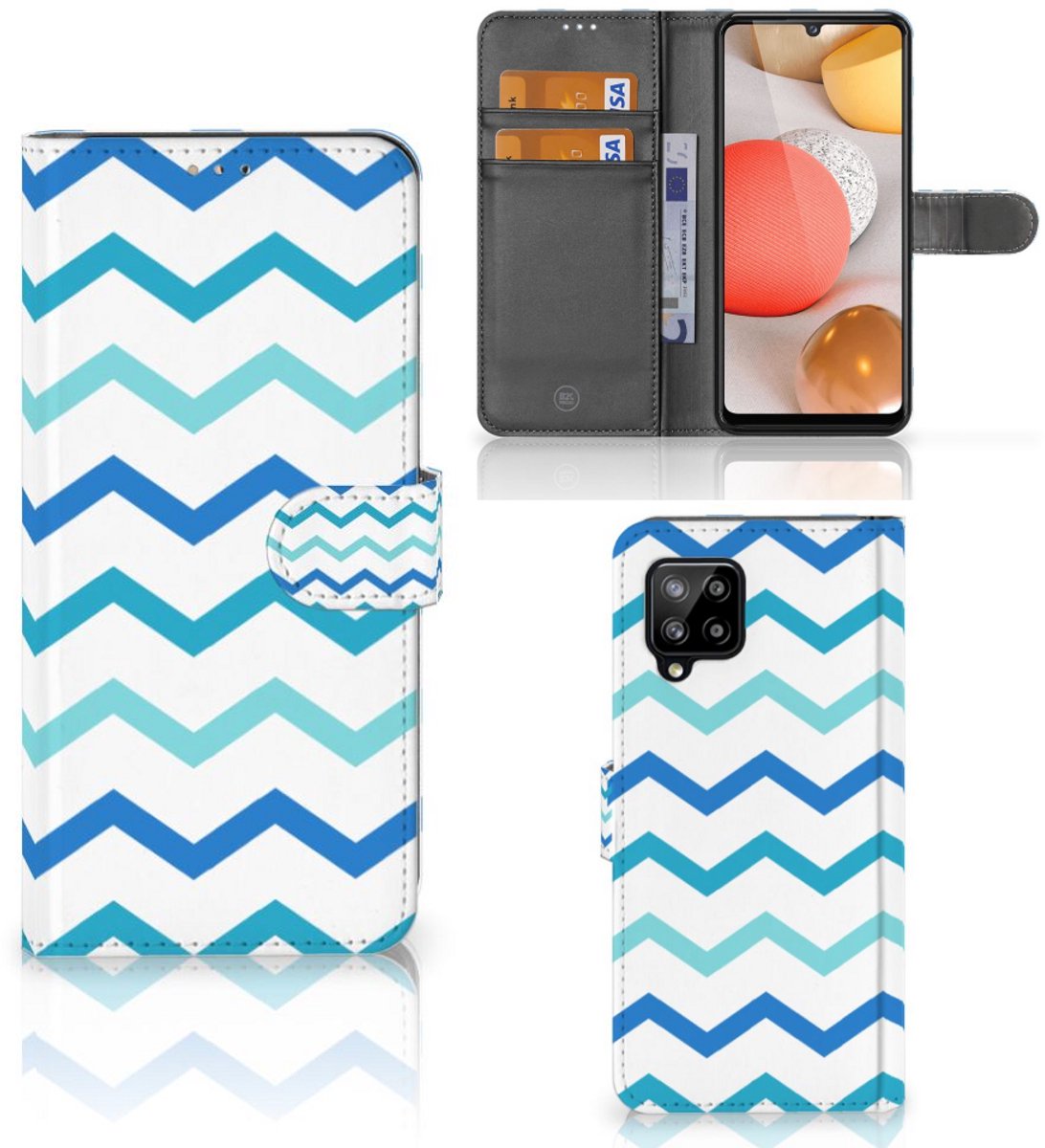 Samsung Galaxy A42 5G Telefoon Hoesje Zigzag Blauw