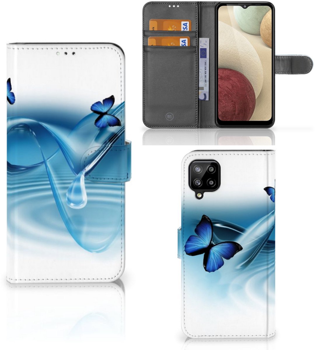 Samsung Galaxy A12 Telefoonhoesje met Pasjes Vlinders