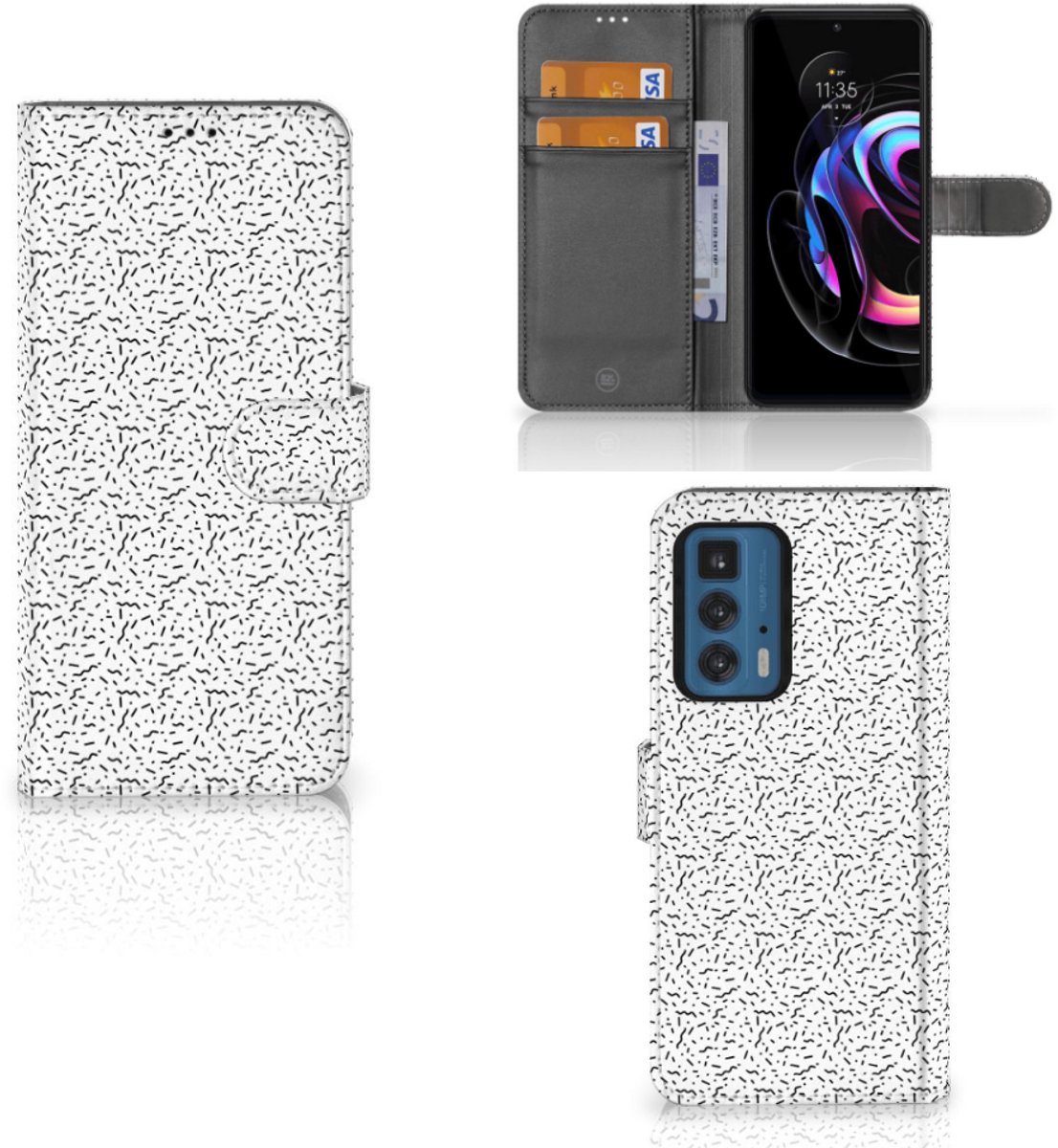 Motorola Edge 20 Pro Telefoon Hoesje Stripes Dots