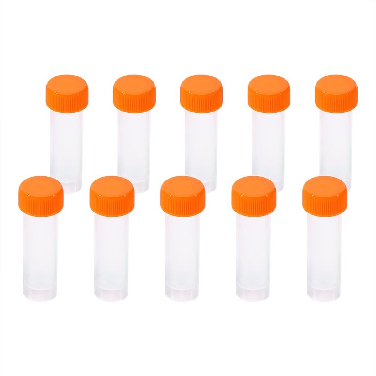 Set van 10 Plastic Proefbuizen met Deksel, 5ml Cryo Tubes voor Vriezer, Lekvrije Monsterbuizen, Ideaal voor Laboratoria en Onderzoek