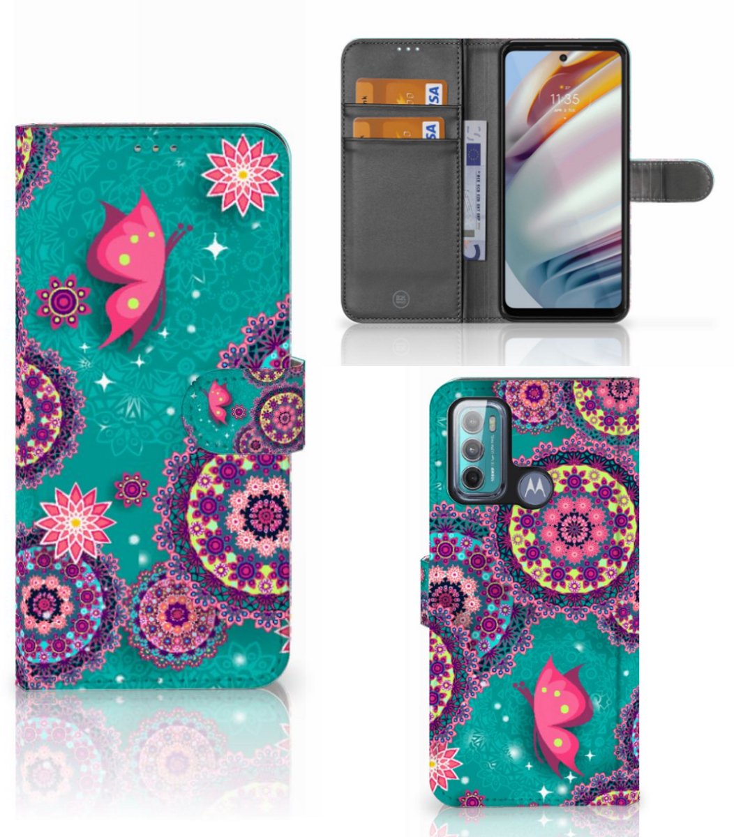 Motorola Moto G60 Hoesje Cirkels en Vlinders