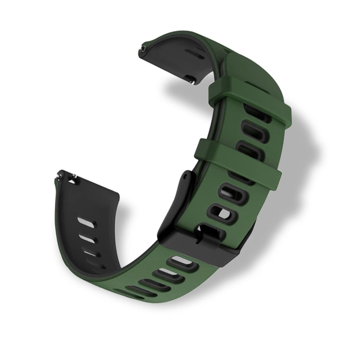 Cosensi - Silicone Strap - Sportieve vervangarmband - Comfortabel en waterdicht - Army Green - 20 mm - Geschikt voor mannen en vrouwen - Stijlvolle...