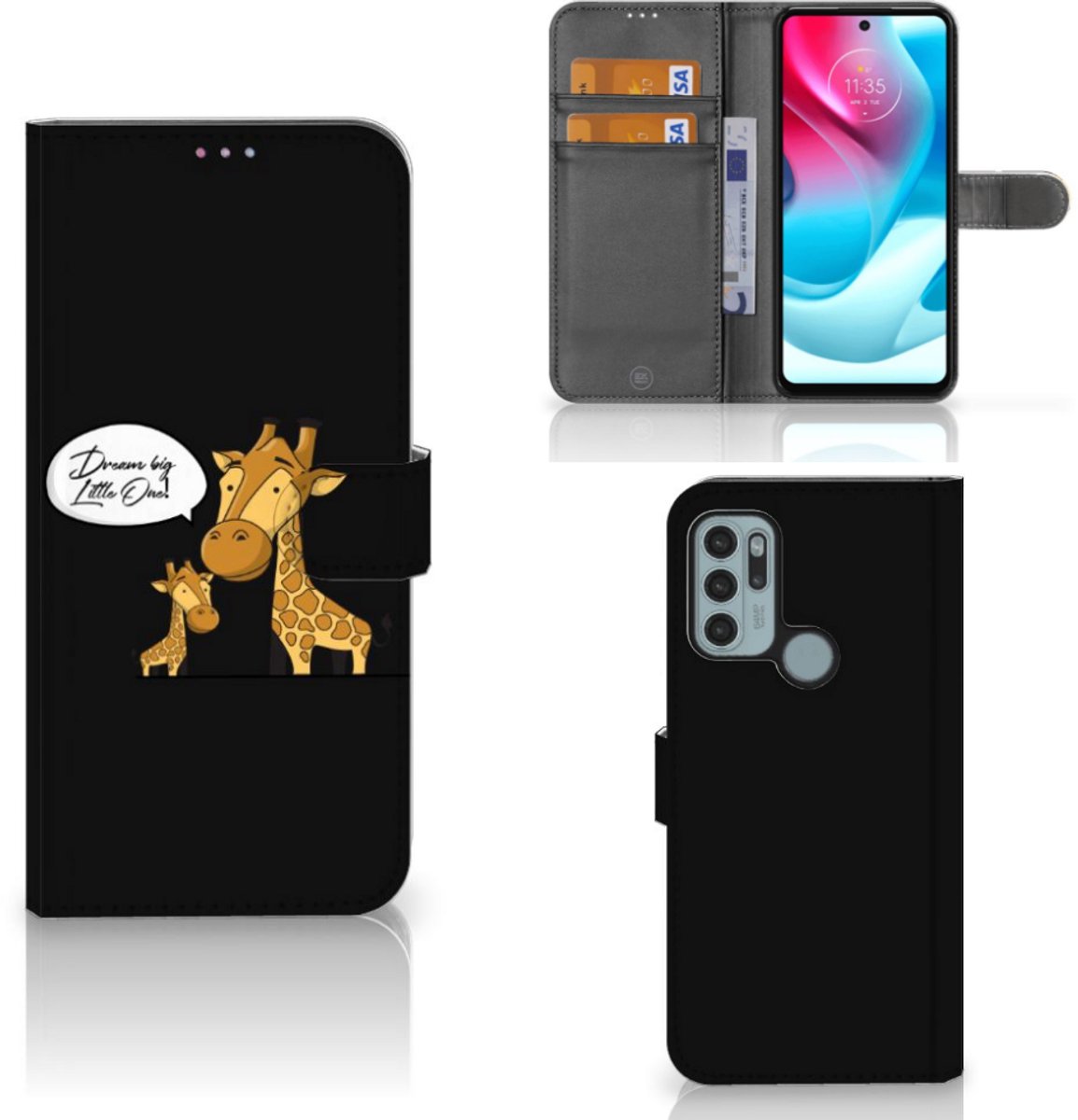 Motorola Moto G60s Leuk Hoesje Giraffe
