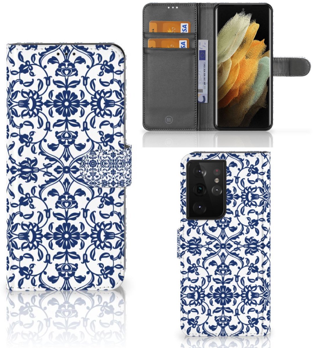 Samsung Galaxy S21 Ultra Hoesje Flower Blue