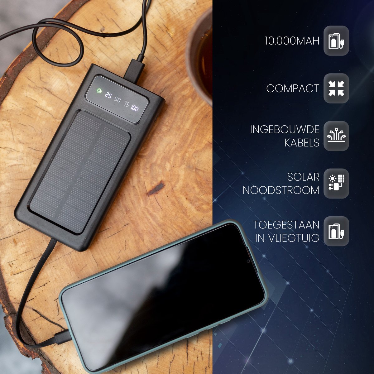 ReBuild Official Mini Solar Powerbank 10000 mAh met - afbeelding 3