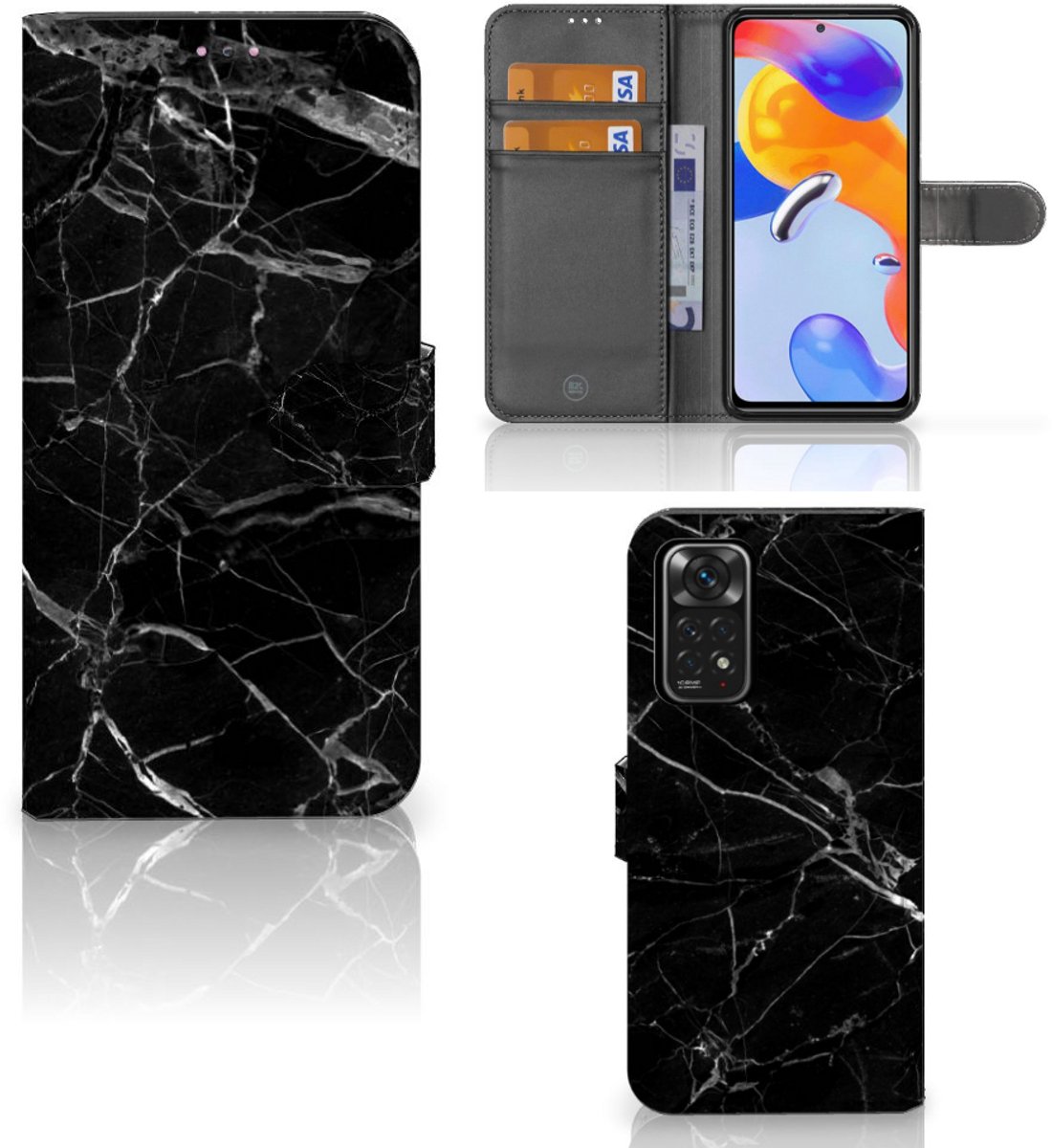 Xiaomi Redmi Note 11 Pro 5G/4G Bookcase Marmer Zwart - Origineel Cadeau Vader