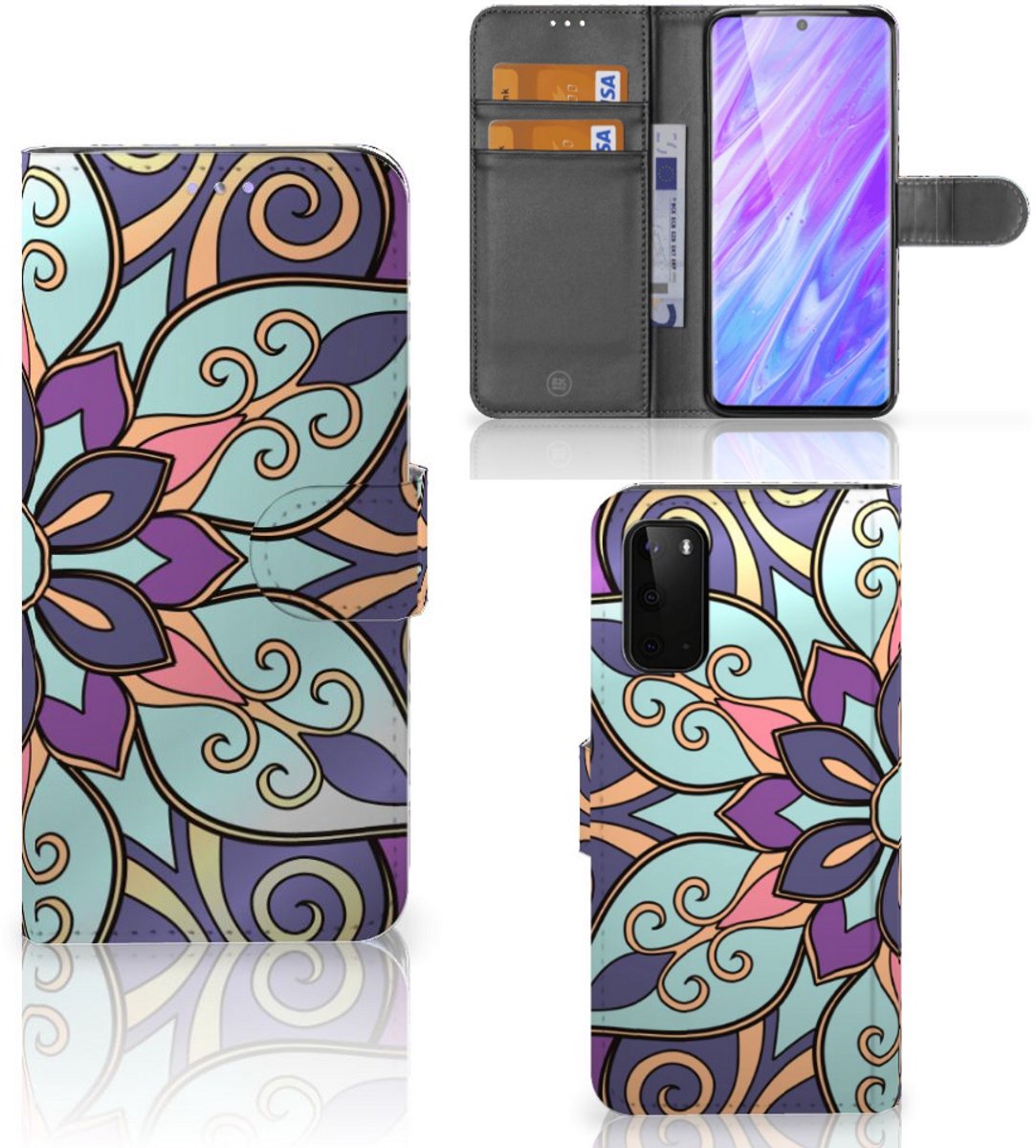 Samsung Galaxy S20 Hoesje Purple Flower