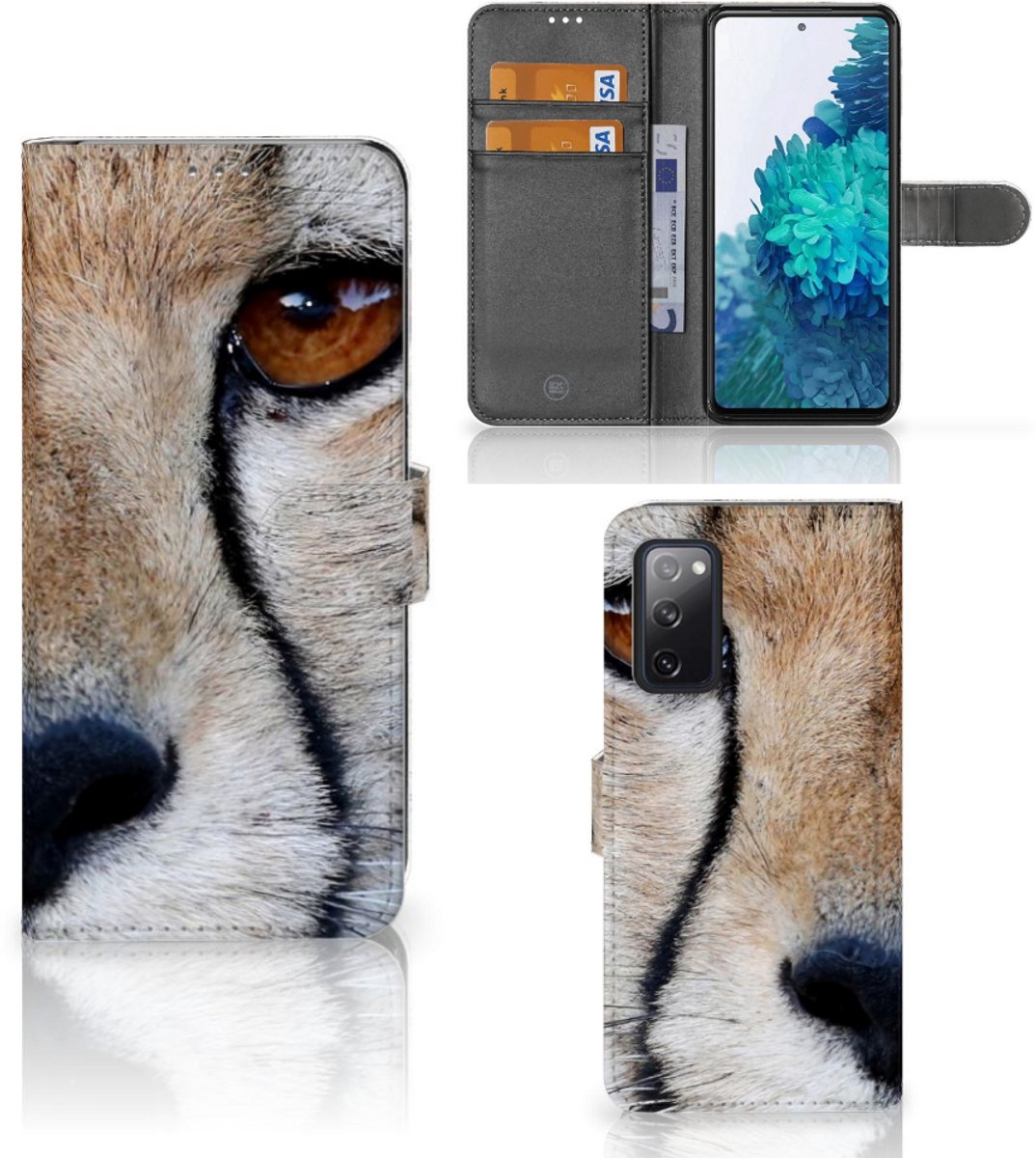 Samsung Galaxy S20 FE Telefoonhoesje met Pasjes Cheetah