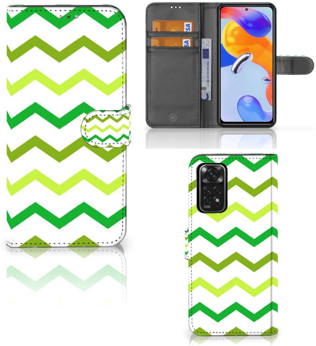 Xiaomi Redmi Note 11 Pro 5G/4G Telefoon Hoesje Zigzag Groen