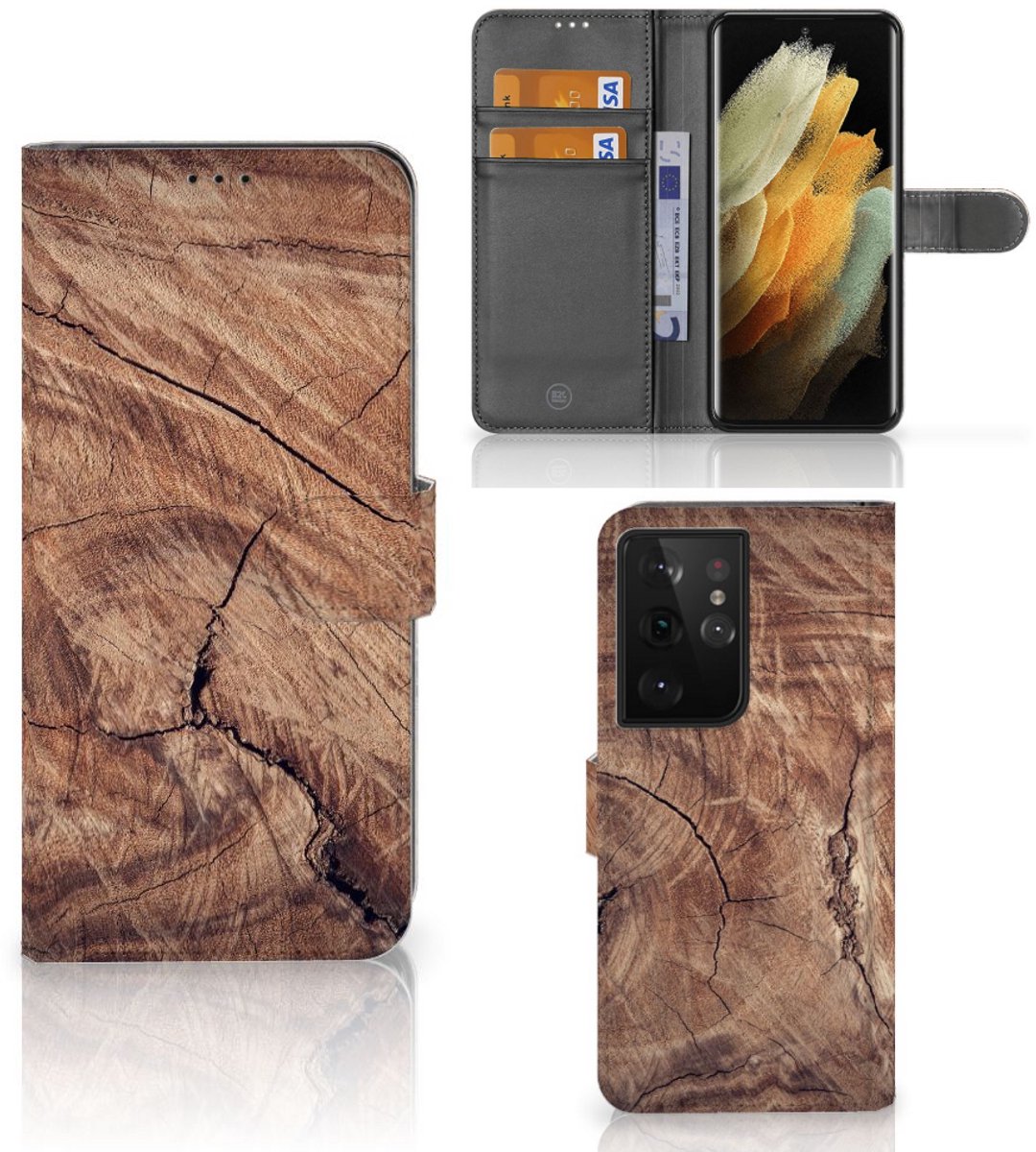 Samsung Galaxy S21 Ultra Book Style Case Tree Trunk