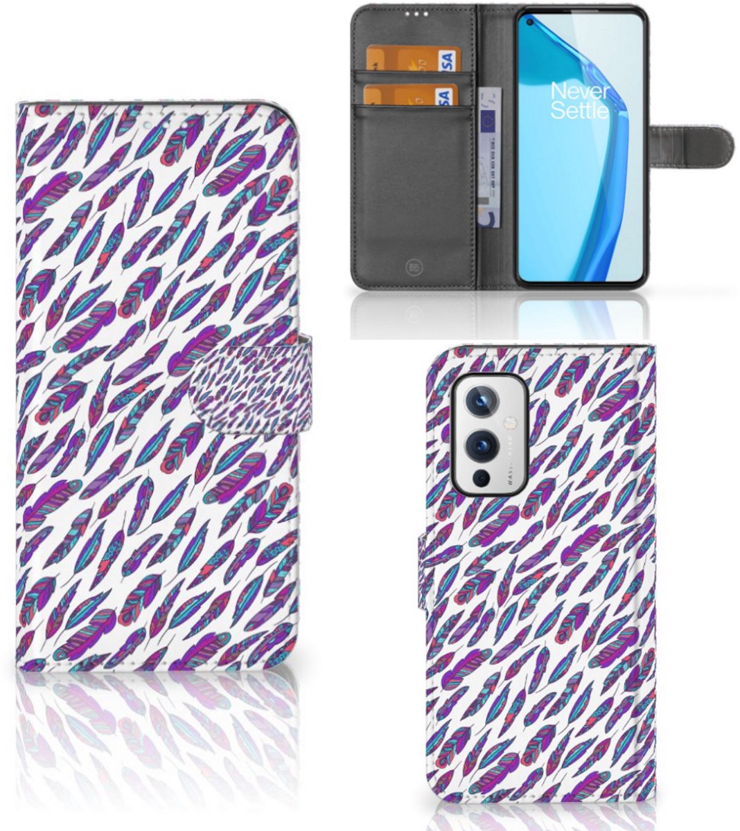 OnePlus 9 Telefoon Hoesje Feathers Color