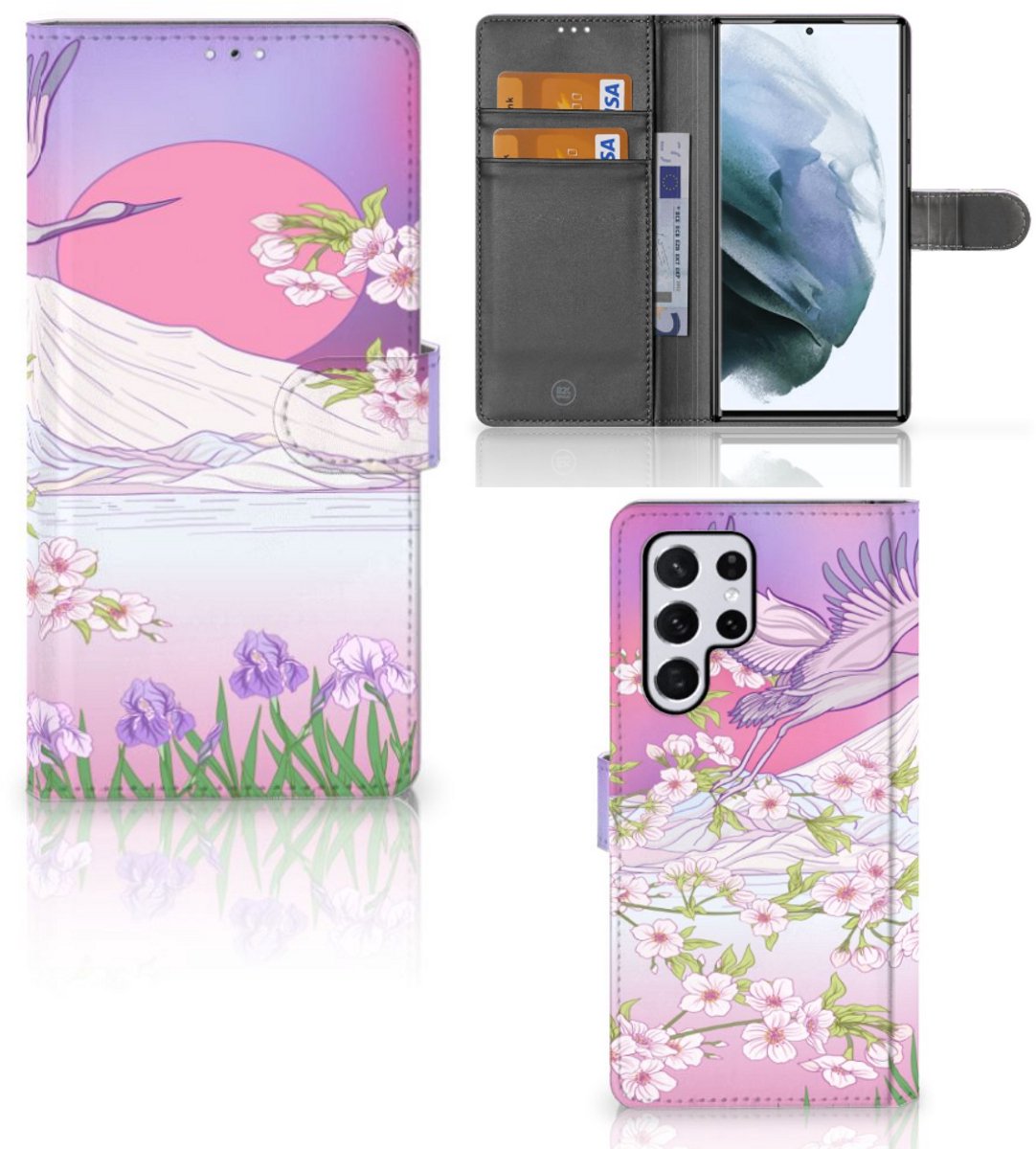 Samsung Galaxy S22 Ultra Telefoonhoesje met Pasjes Bird Flying