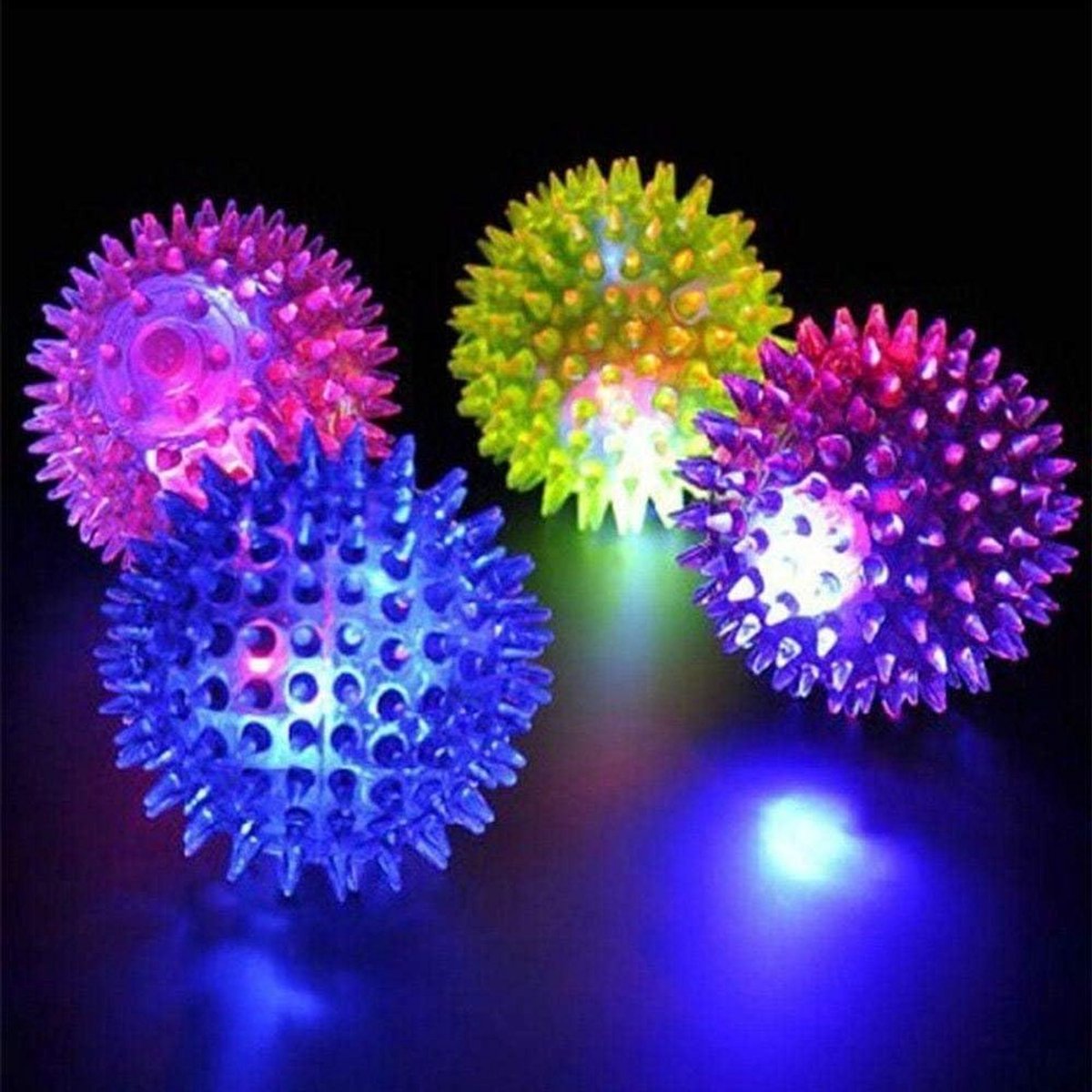 Sensorische Bal - Spike Bal Baby - Stress Verlichten - LED Knipperend Licht - 3-INCH - Meerkleurig
