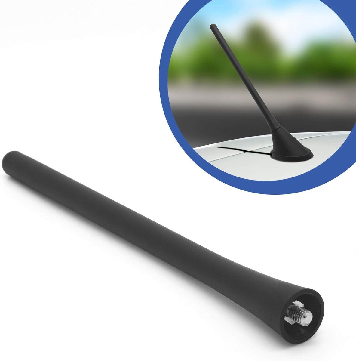 Dakantenne Universeel - Korte Staafantenne Auto - Radio Ontvangst Verbeteren - Ondersteunt GPS GSM Navigatie - 16 cm - Zwart