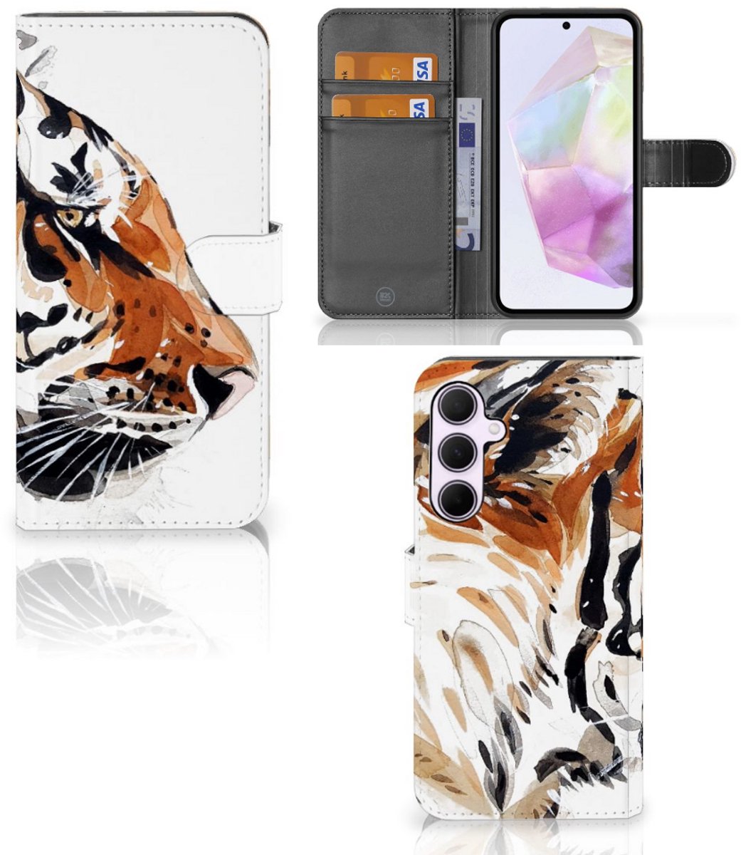 Hoesje Samsung Galaxy A35 Watercolor Tiger