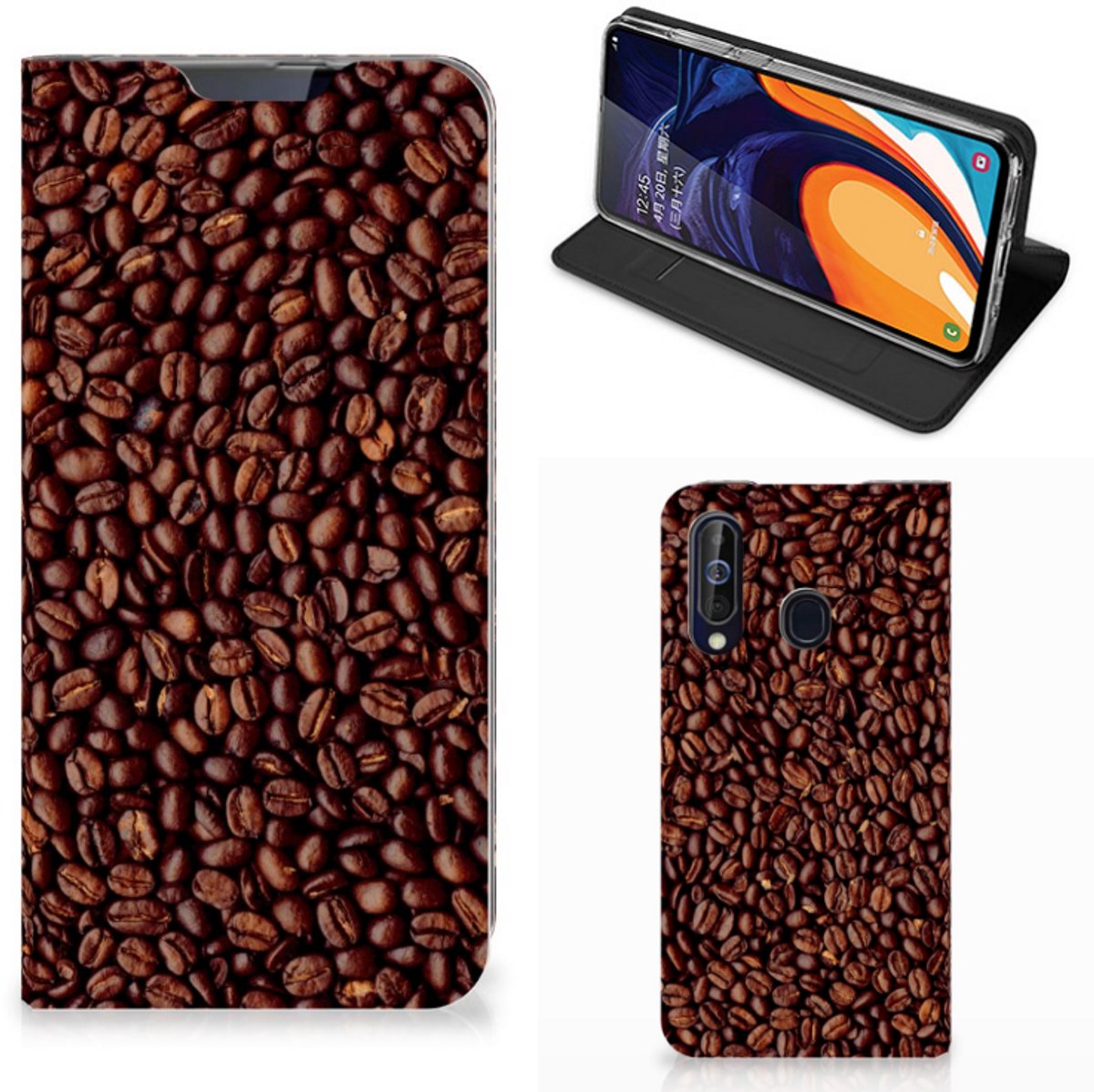 Samsung Galaxy A60 Flip Style Cover Koffiebonen