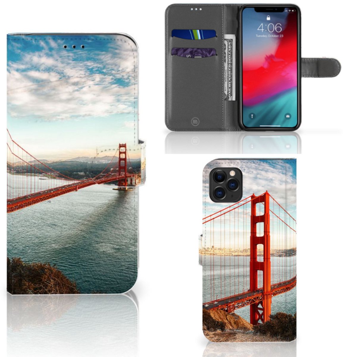 Apple iPhone 11 Pro Max Flip Cover Golden Gate Bridge