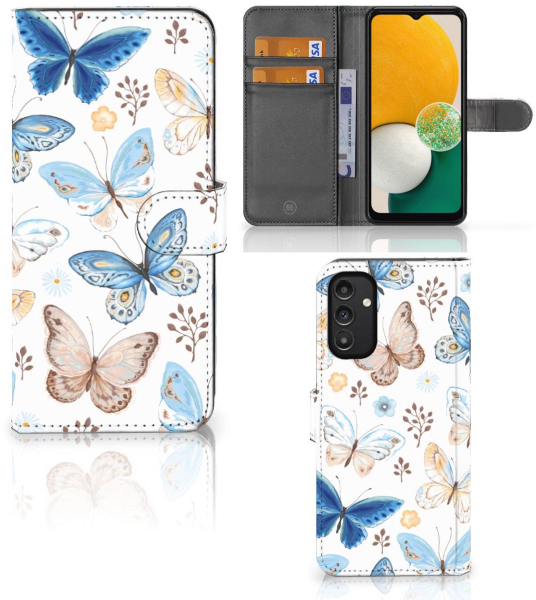 Telefoonhoesje met Pasjes voor Samsung Galaxy A14 4G Vlinder