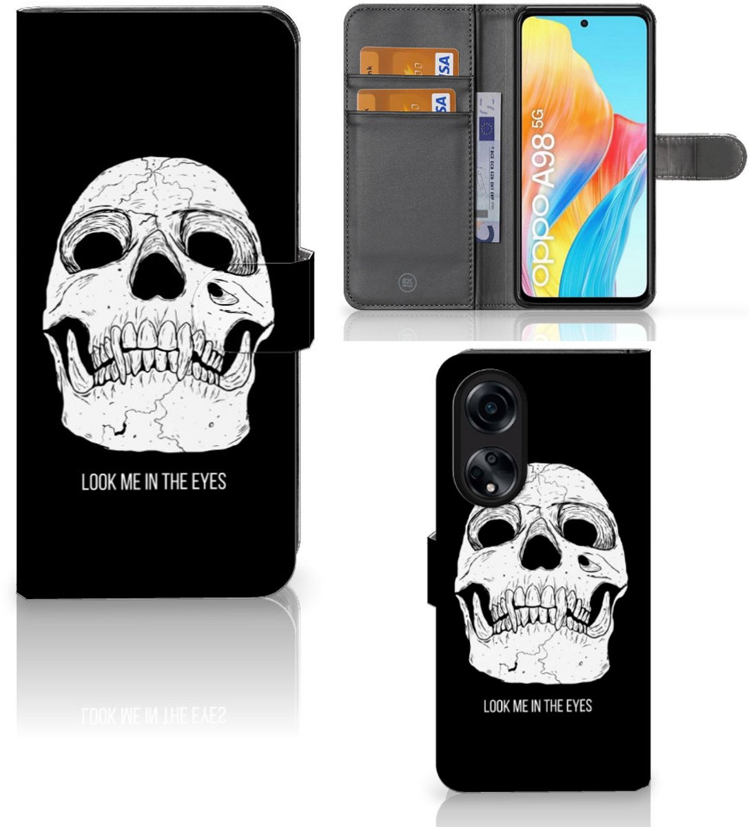 Telefoonhoesje met Naam OPPO A98 5G Skull Eyes