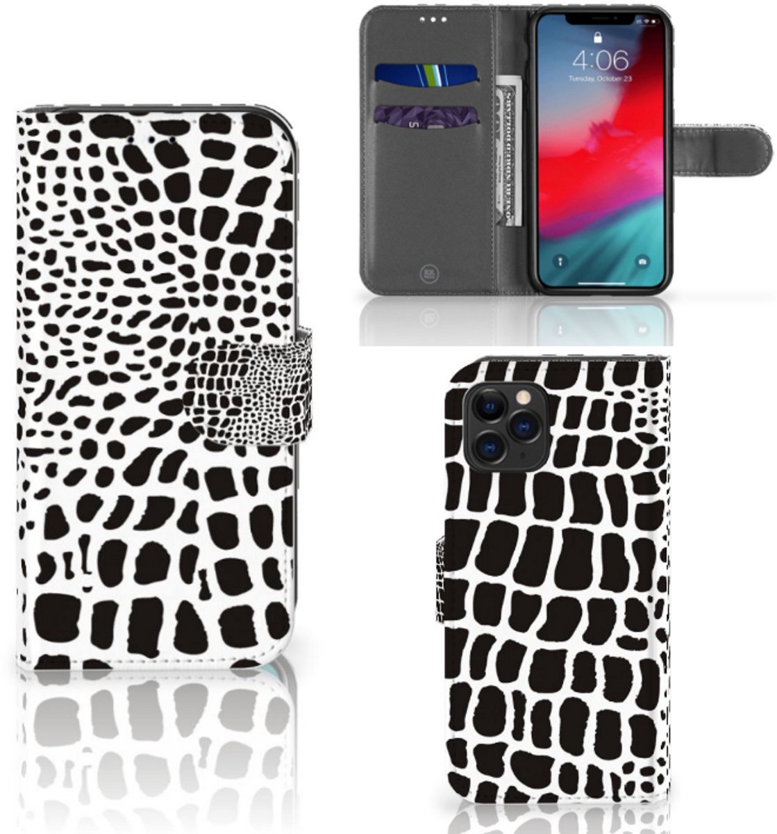 Apple iPhone 11 Pro Telefoonhoesje met Pasjes Slangenprint