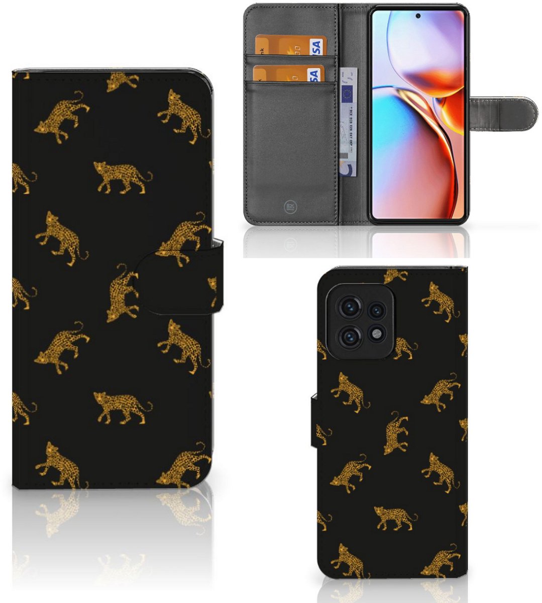 Telefoonhoesje met Pasjes voor Motorola Edge 40 Pro Leopards