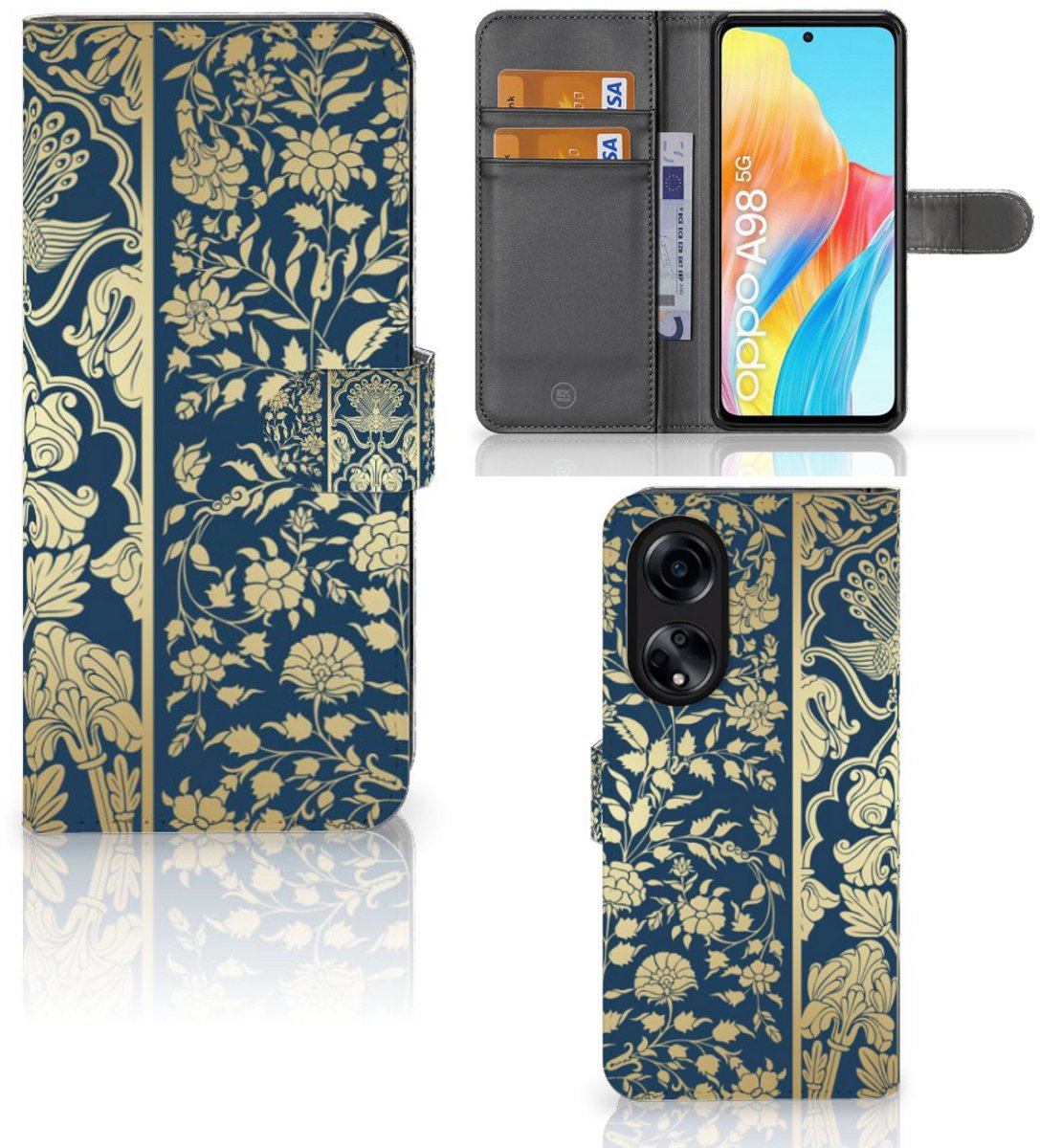 OPPO A98 5G Hoesje Beige Flowers