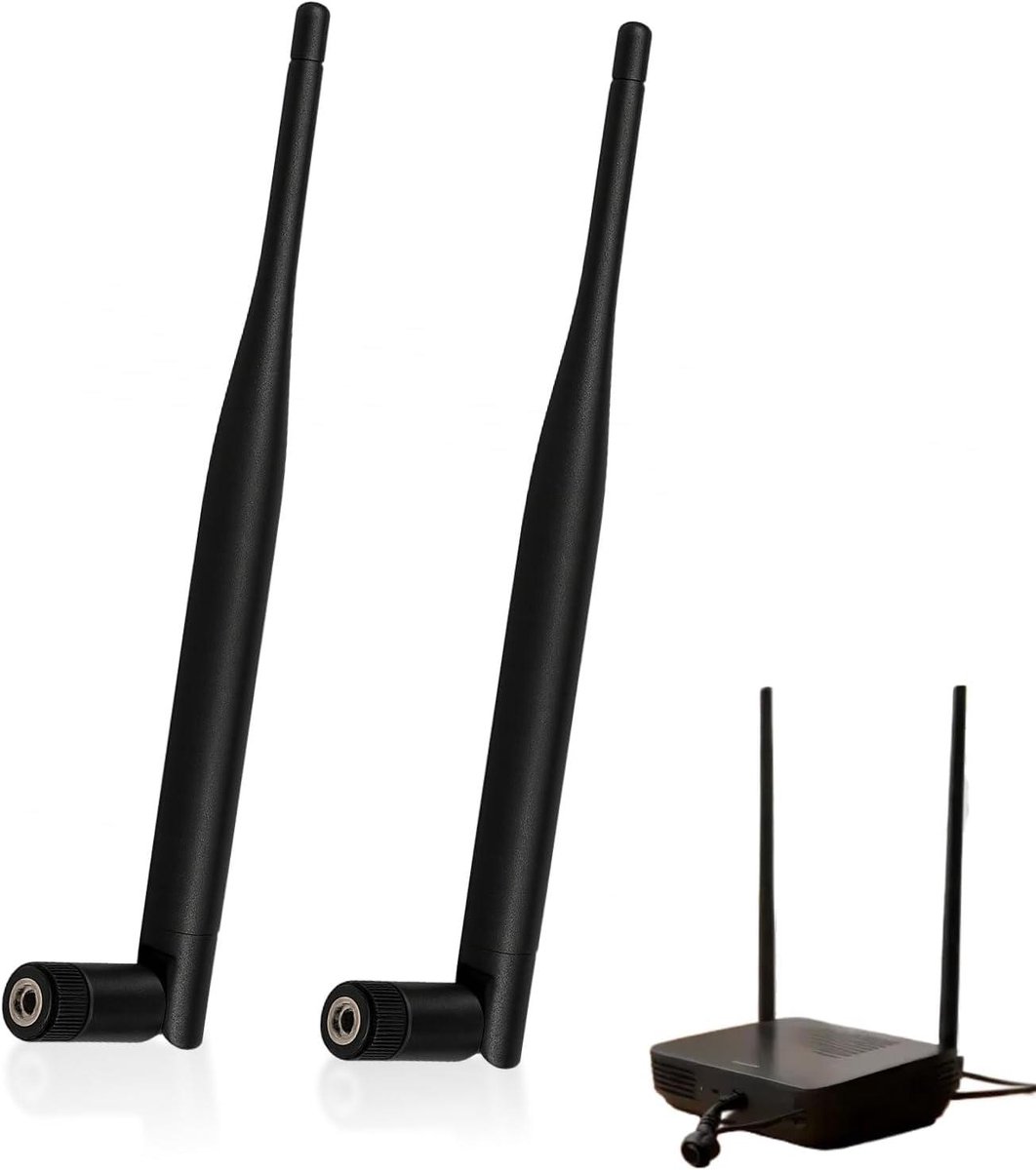Wifi Antenne Set - Draadloze Versterker - Signaal Verbeteren - Dual-Band Omnidirectioneel - 6 dBi - Zwart