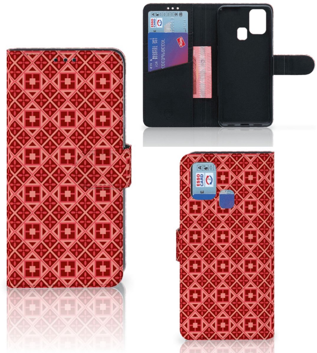 Samsung Galaxy M31 Telefoon Hoesje Batik Rood