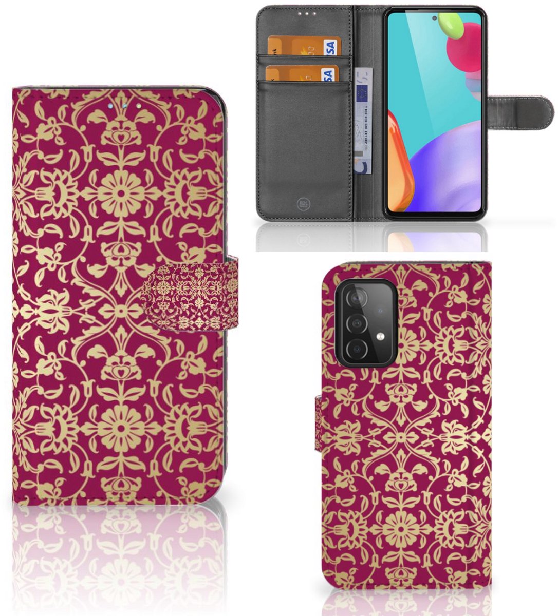 Boekhoesje voor Wallet Case Samsung Galaxy A52 Barok Pink