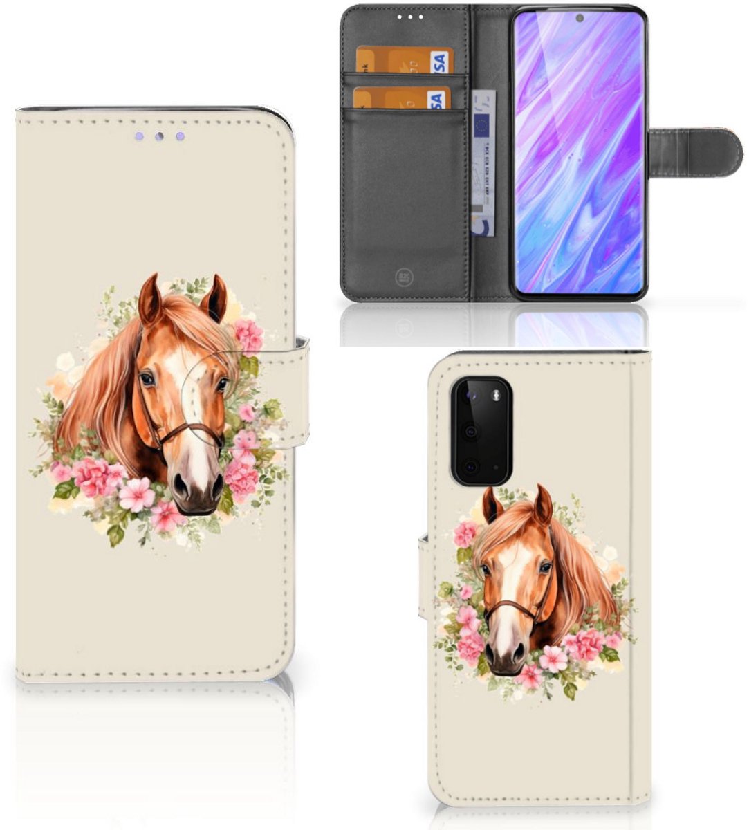 Telefoonhoesje met Pasjes voor Samsung Galaxy S20 Paard
