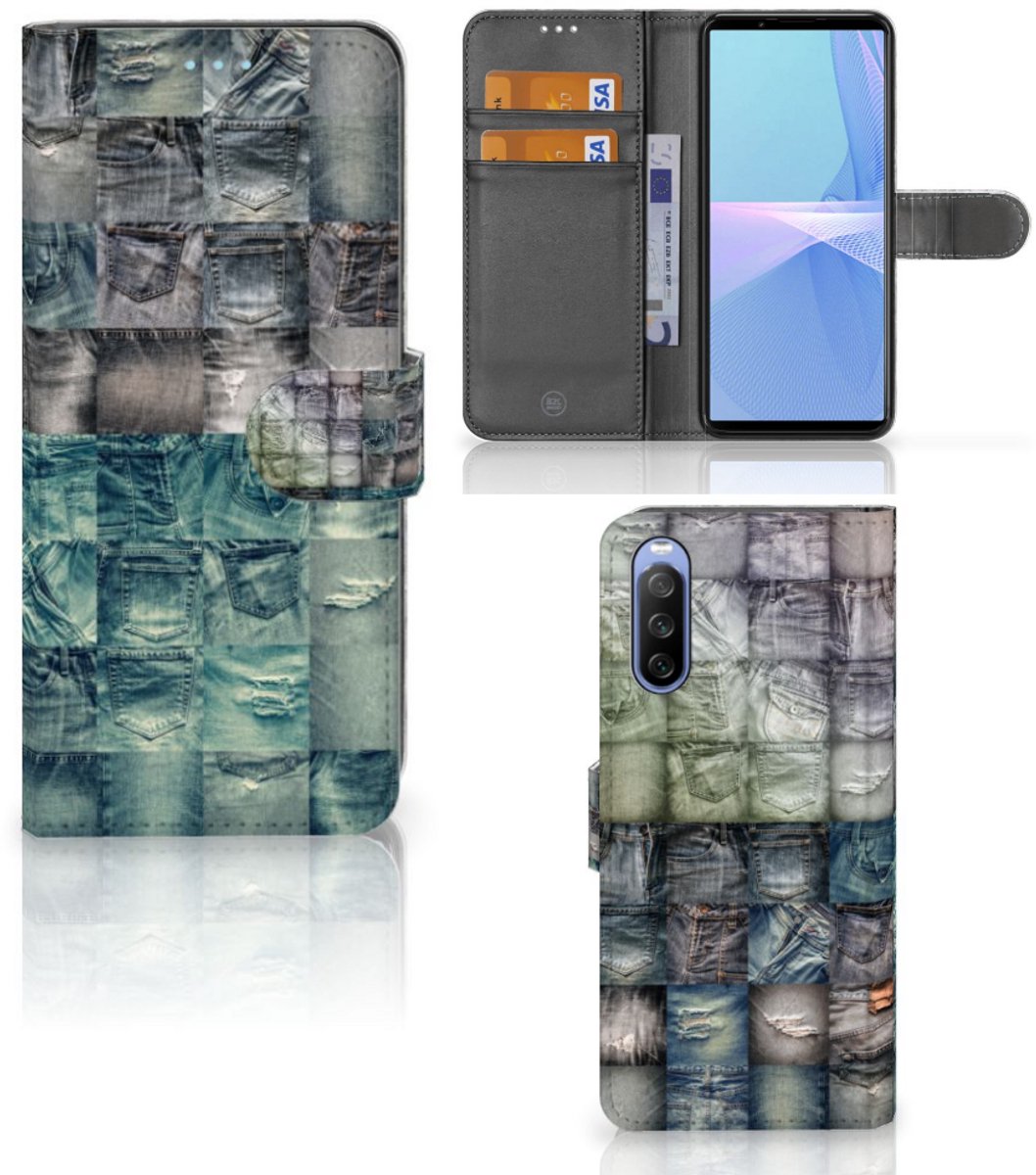 Wallet Case met Pasjes Sony Xperia 10 III Spijkerbroeken
