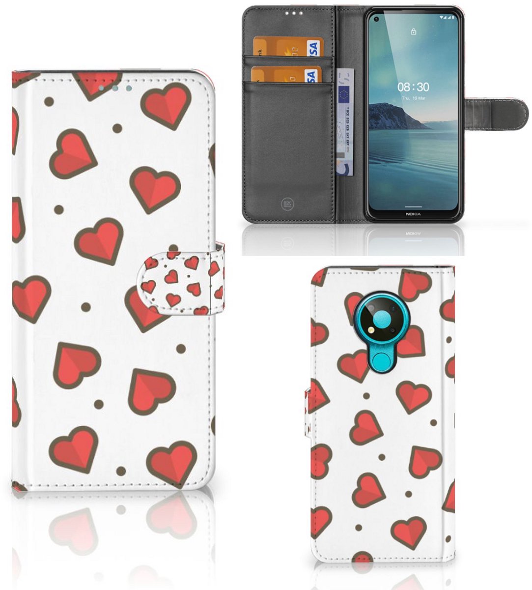 Nokia 3.4 Telefoon Hoesje Hearts