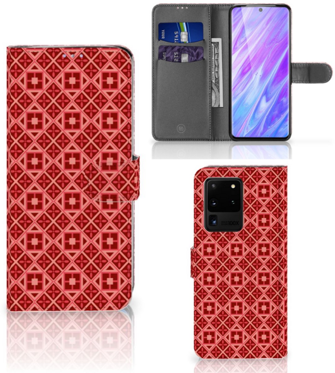 Samsung Galaxy S20 Ultra Telefoon Hoesje Batik Rood