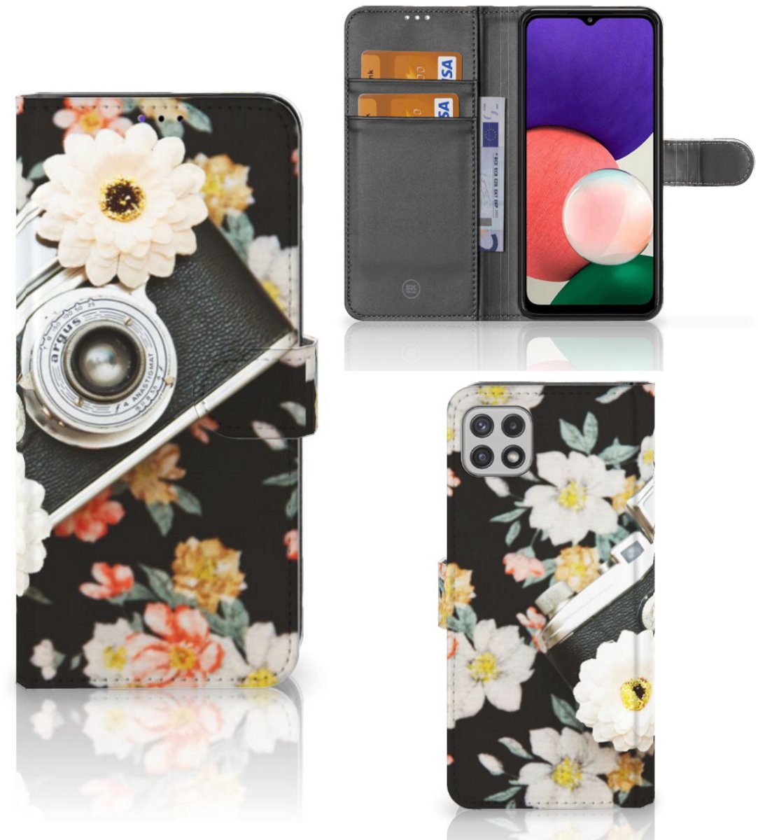 Samsung Galaxy A22 5G Telefoonhoesje met foto Vintage Camera