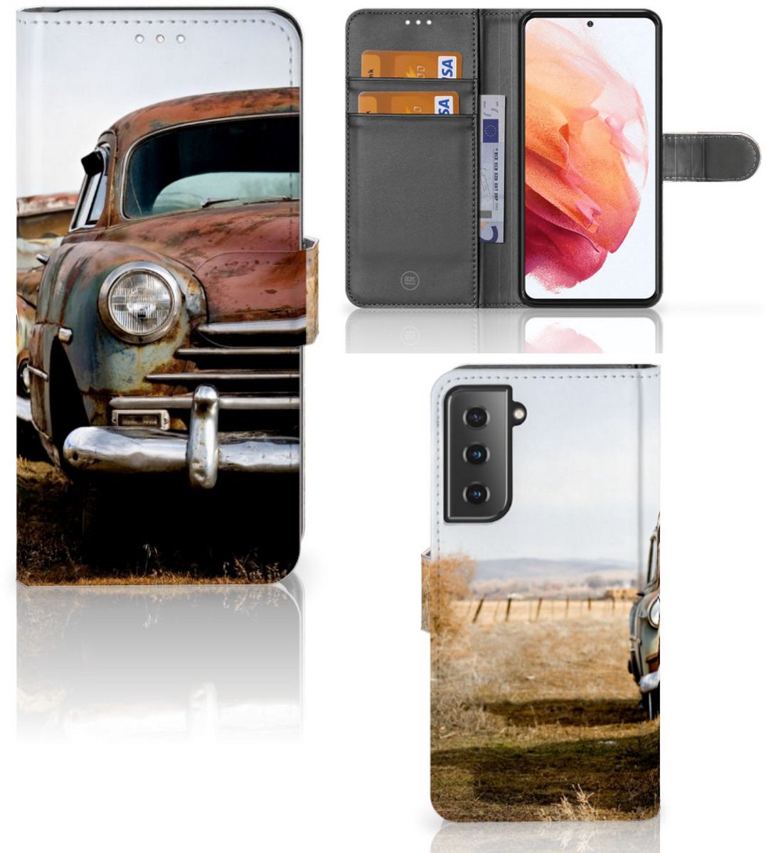 Samsung Galaxy S21 Telefoonhoesje met foto Vintage Auto
