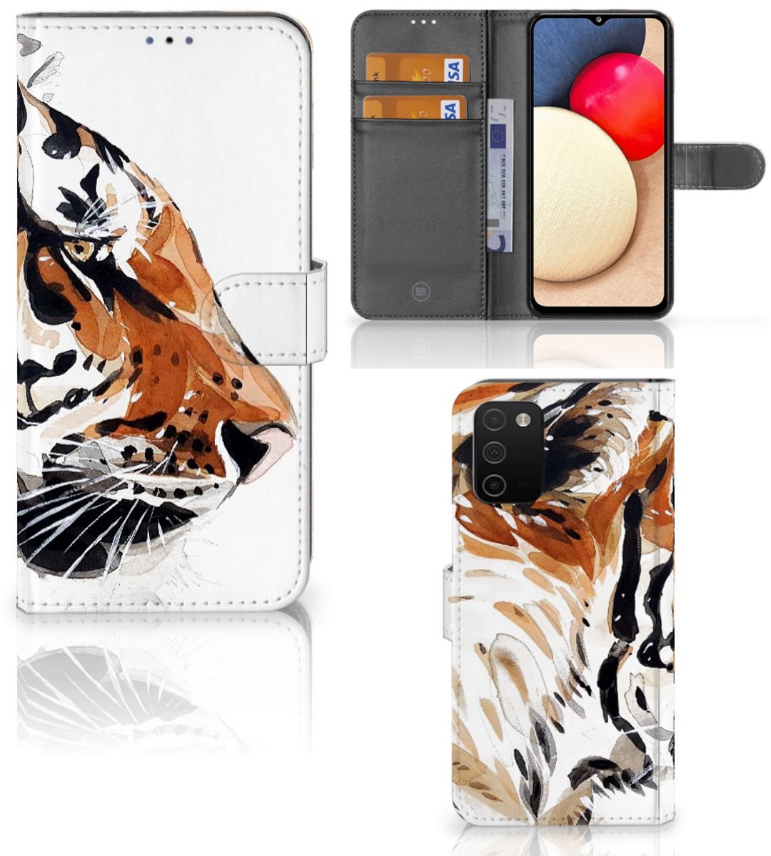 Hoesje Samsung Galaxy A03s Watercolor Tiger