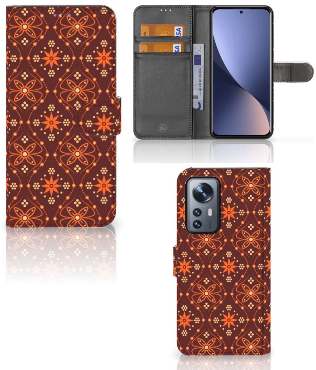 Xiaomi 12 Pro Telefoon Hoesje Batik Brown