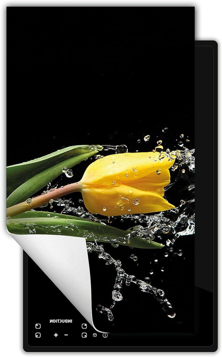 Inductie kookplaat beschermer Fornuis afdekplaat mat Extra werkruimte creëren Antislip vinyl materiaal 30x52 cm Zwart