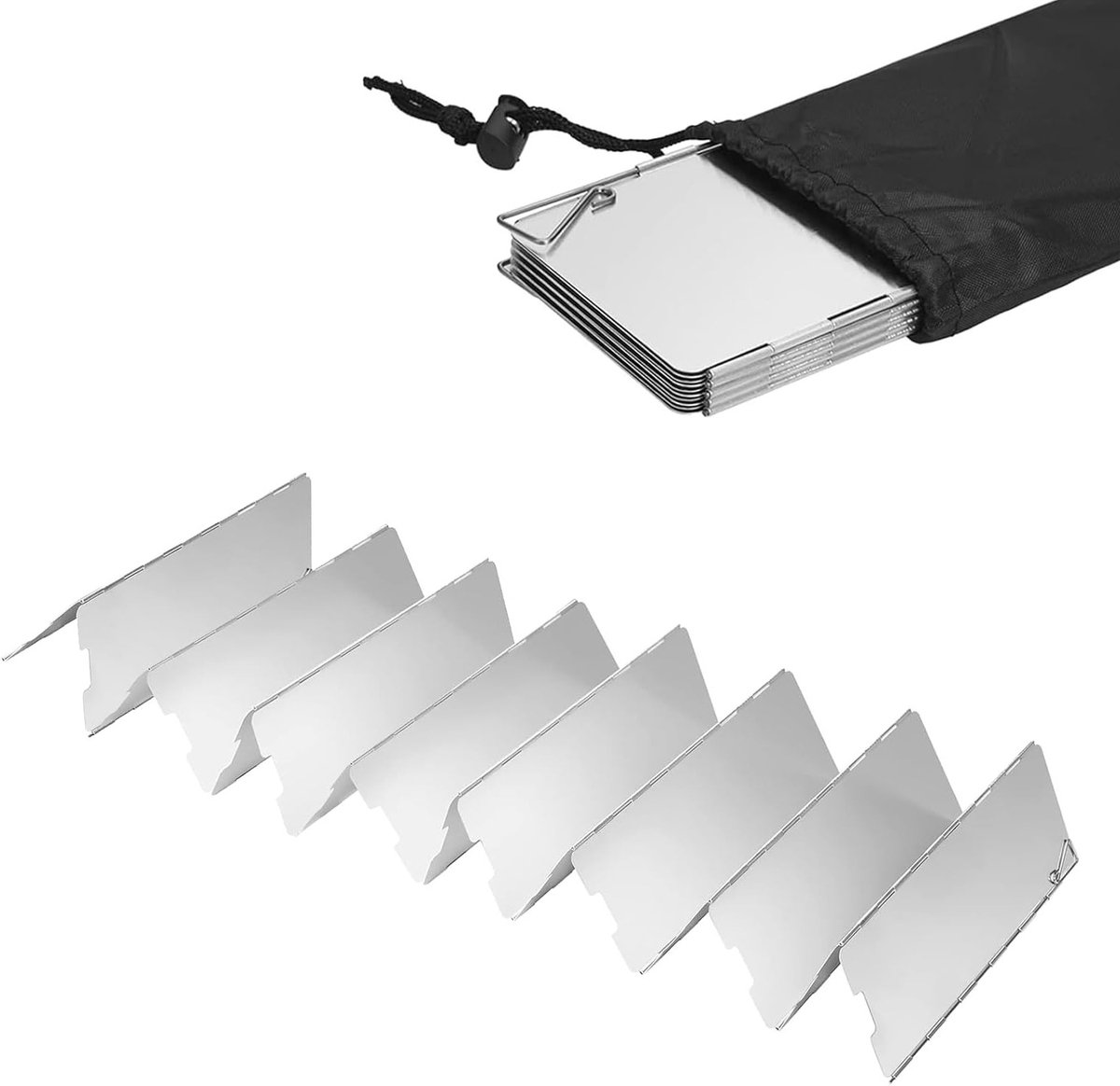 Vouwbare Aluminium Windscherm voor Camping - Lichtgewicht Bescherming voor Buiten Grill en Gasfornuis - Ideaal voor Kamperen en Outdoor Koken